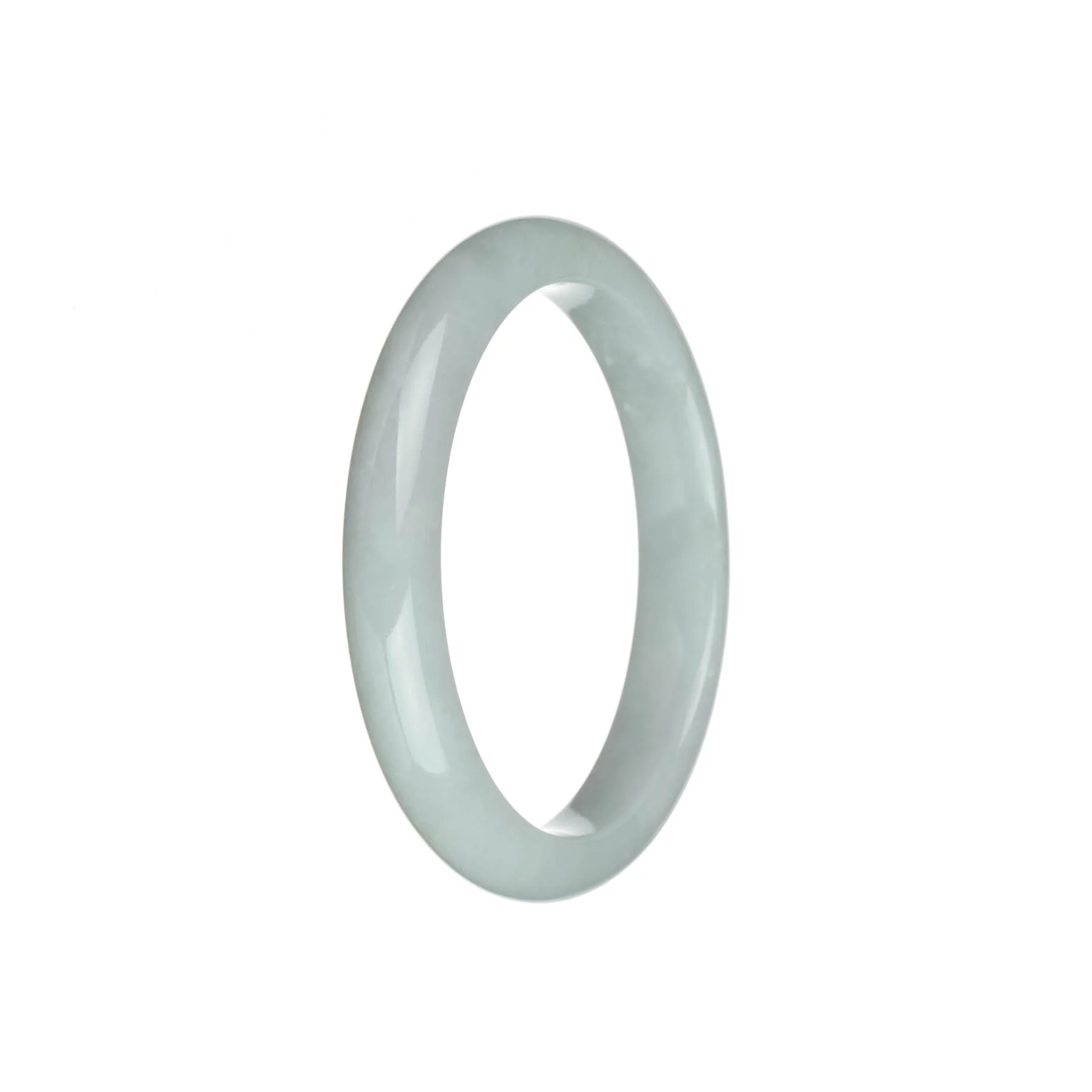 Genuine Grade A White Jade Bracelet - 57mm Semi Round - Image 3