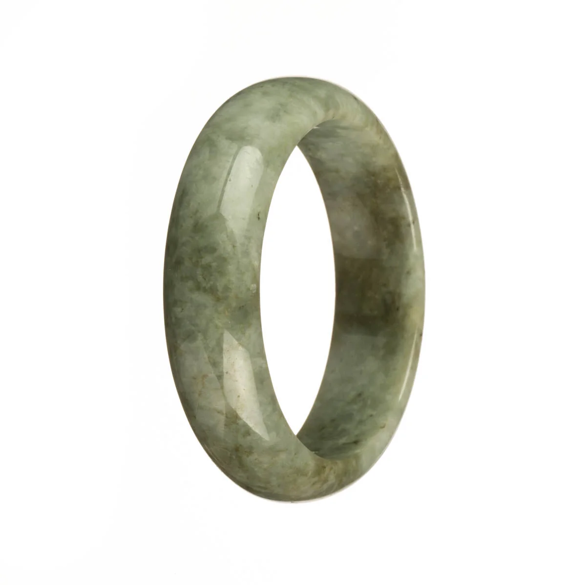 Genuine Grade A Green Traditional Jade Bangle - 54mm Half Moon - Image 2