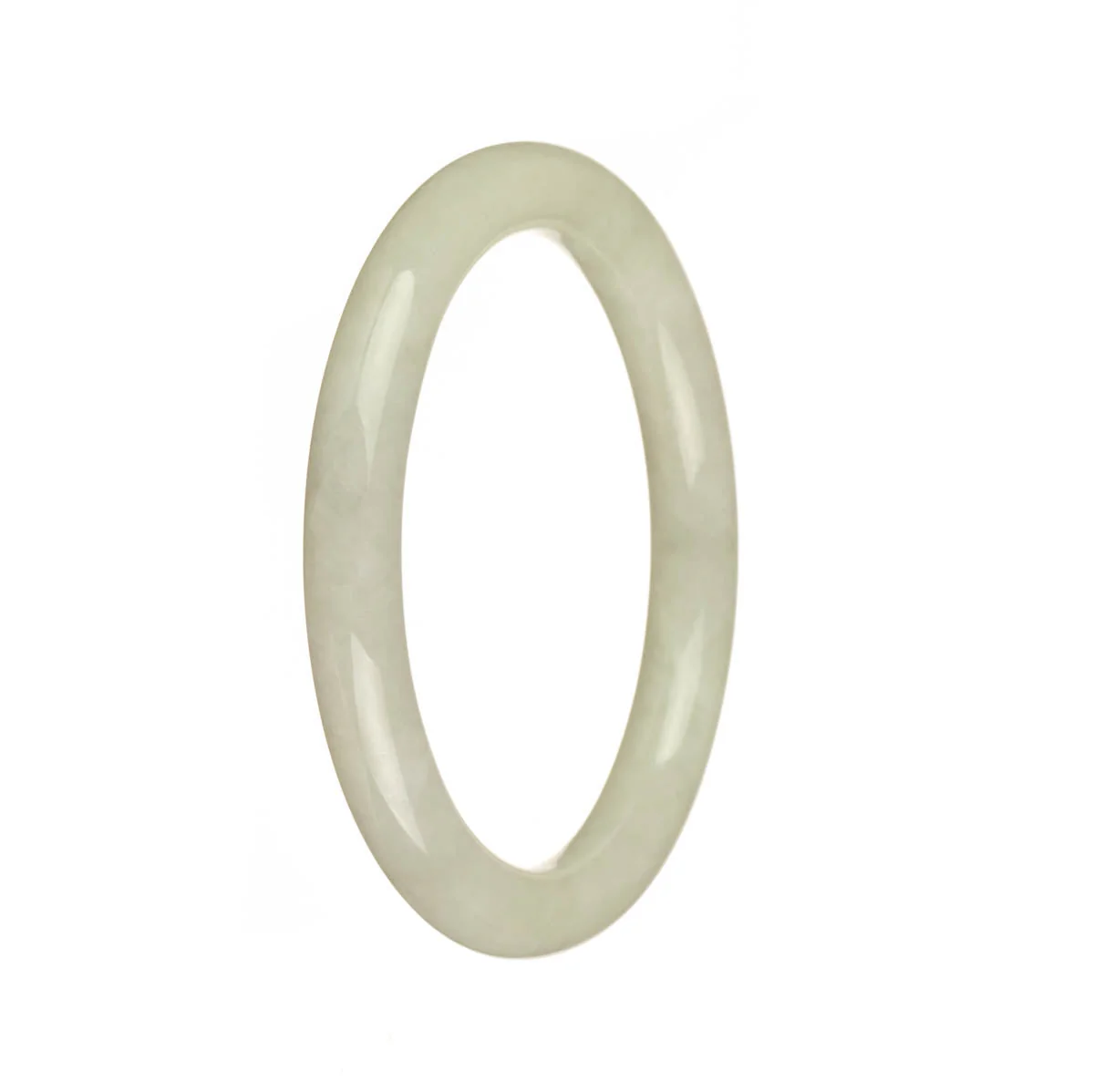 Certified Type A White Jadeite Bracelet - 55mm Petite Round