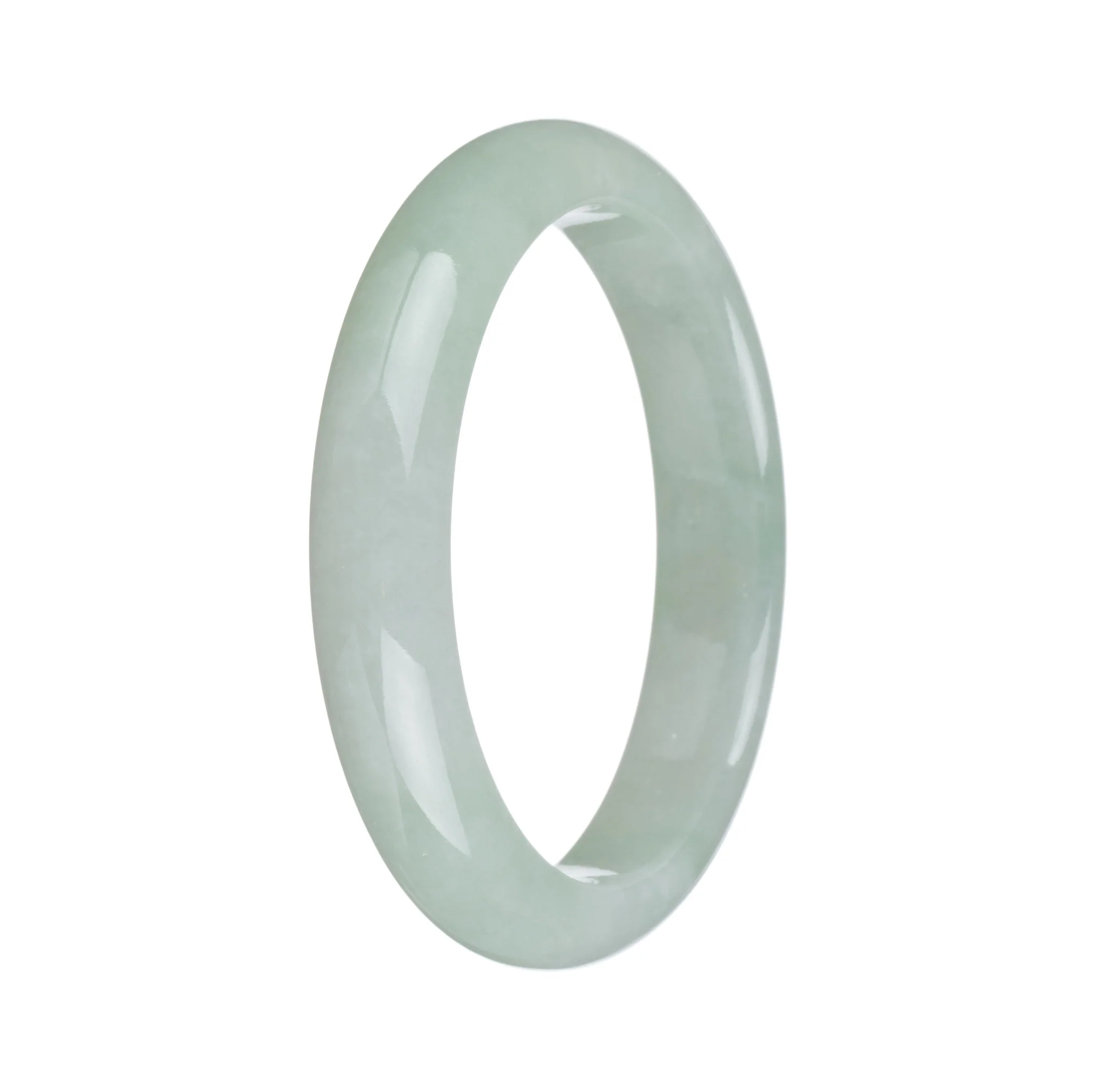 Certified Grade A Green Burmese Jade Bangle Bracelet - 59mm Half Moon - Image 2