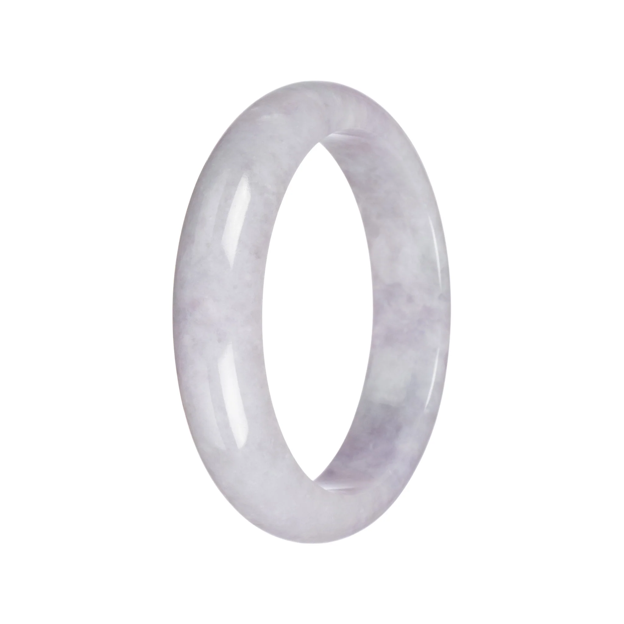 Genuine Untreated Lavender Jadeite Bracelet - 61mm Half Moon - Image 3