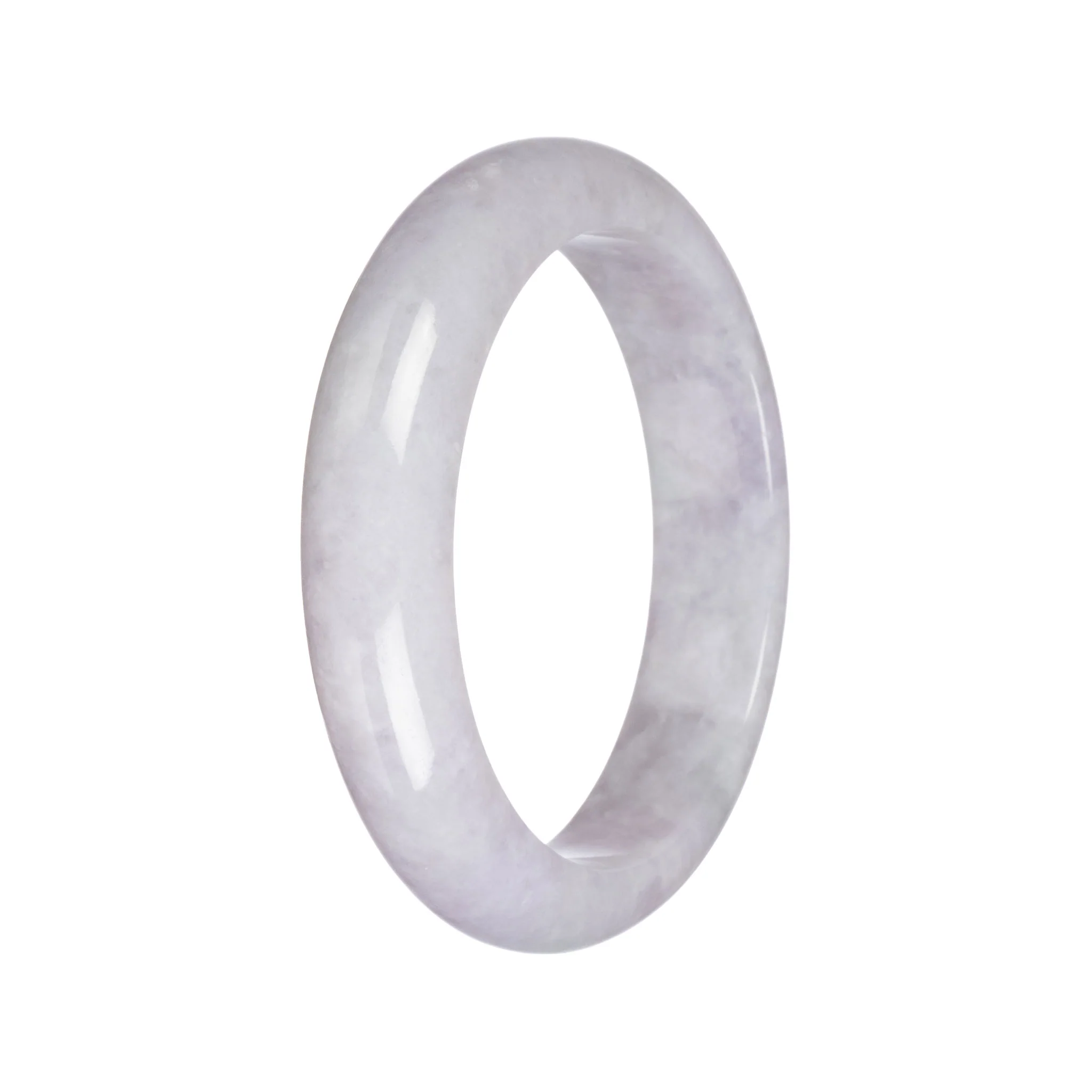 Genuine Untreated Lavender Jadeite Bracelet - 61mm Half Moon - Image 4