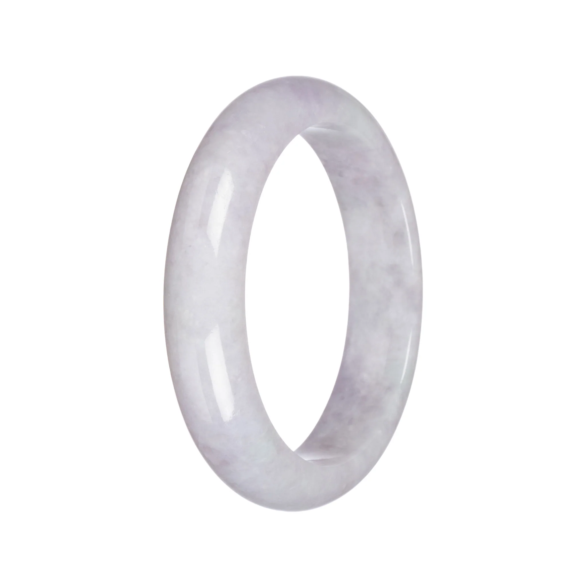 Genuine Untreated Lavender Jadeite Bracelet - 61mm Half Moon - Image 6