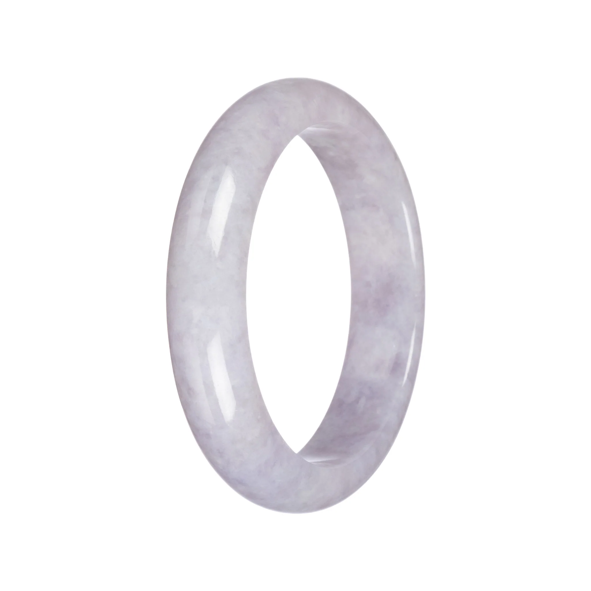 Real Natural Lavender Burma Jade Bangle - 61mm Half Moon - Image 2