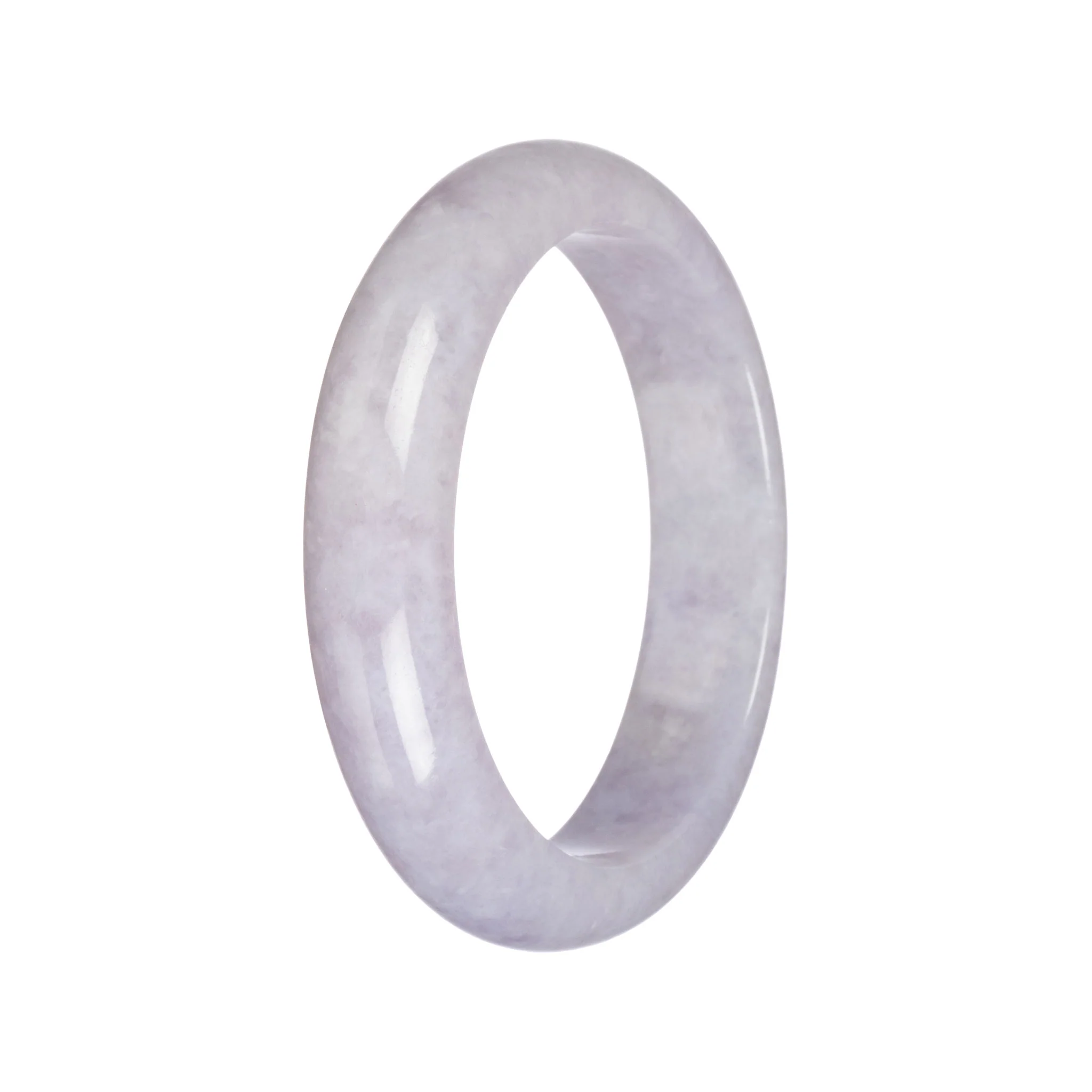 Real Natural Lavender Burma Jade Bangle - 61mm Half Moon - Image 3