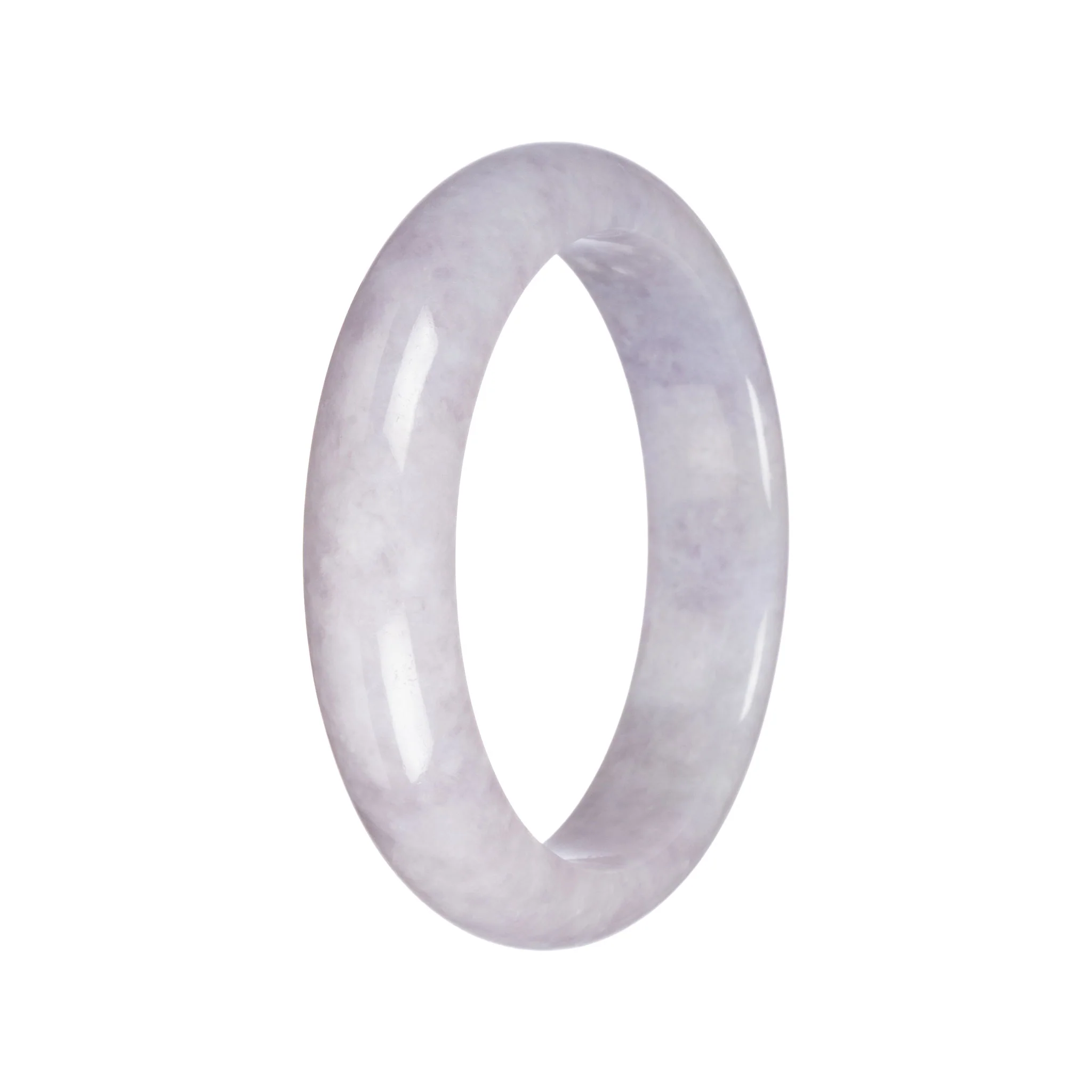 Real Natural Lavender Burma Jade Bangle - 61mm Half Moon - Image 6