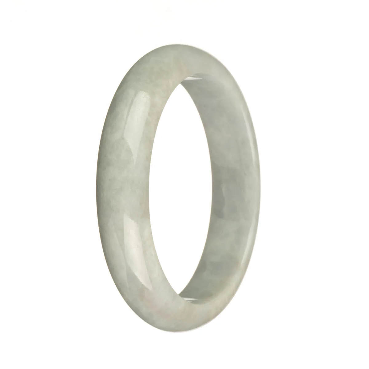 Genuine Type A Greyish Lavender Burma Jade Bangle - 59mm Half Moon