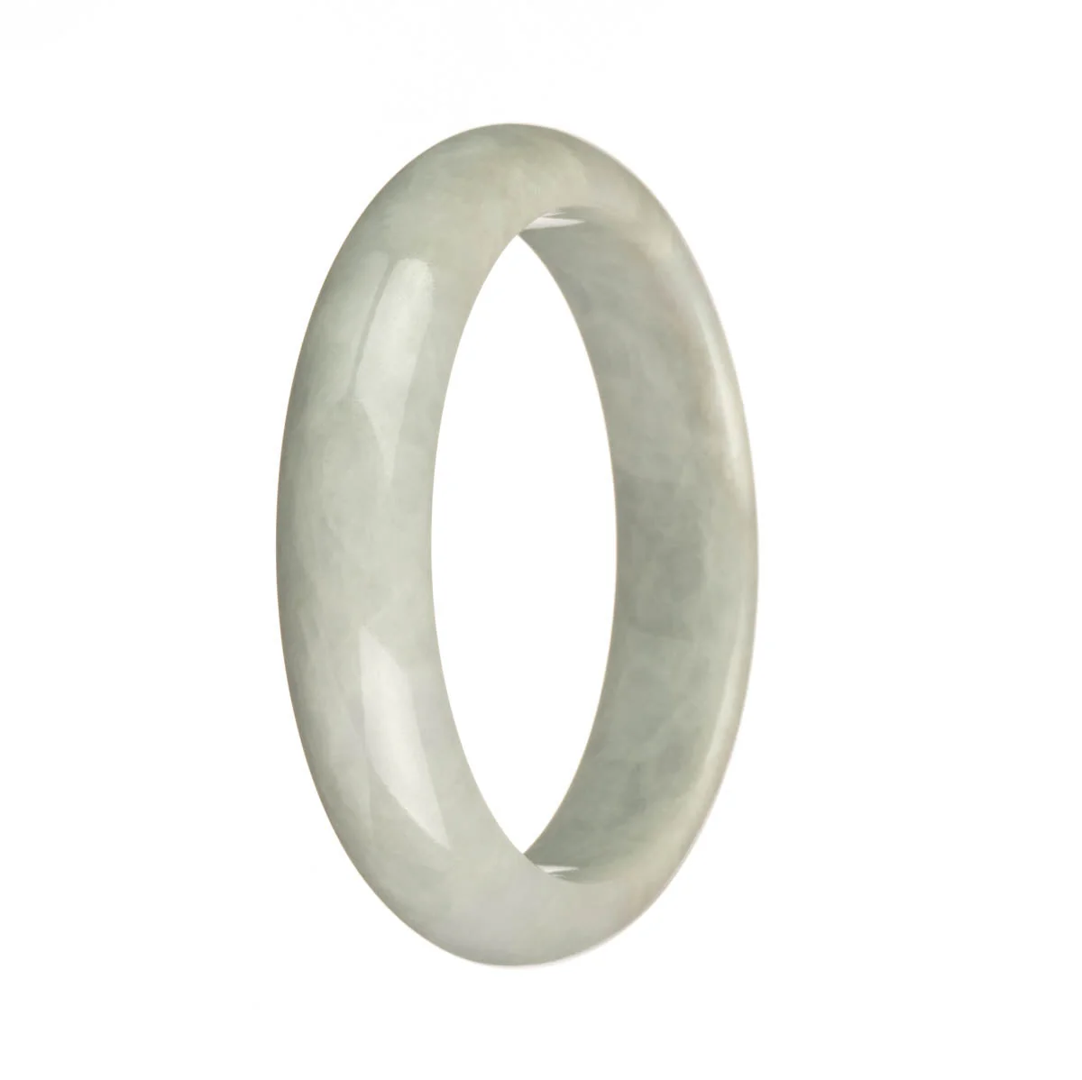 Genuine Type A Greyish Lavender Burma Jade Bangle - 59mm Half Moon - Image 2