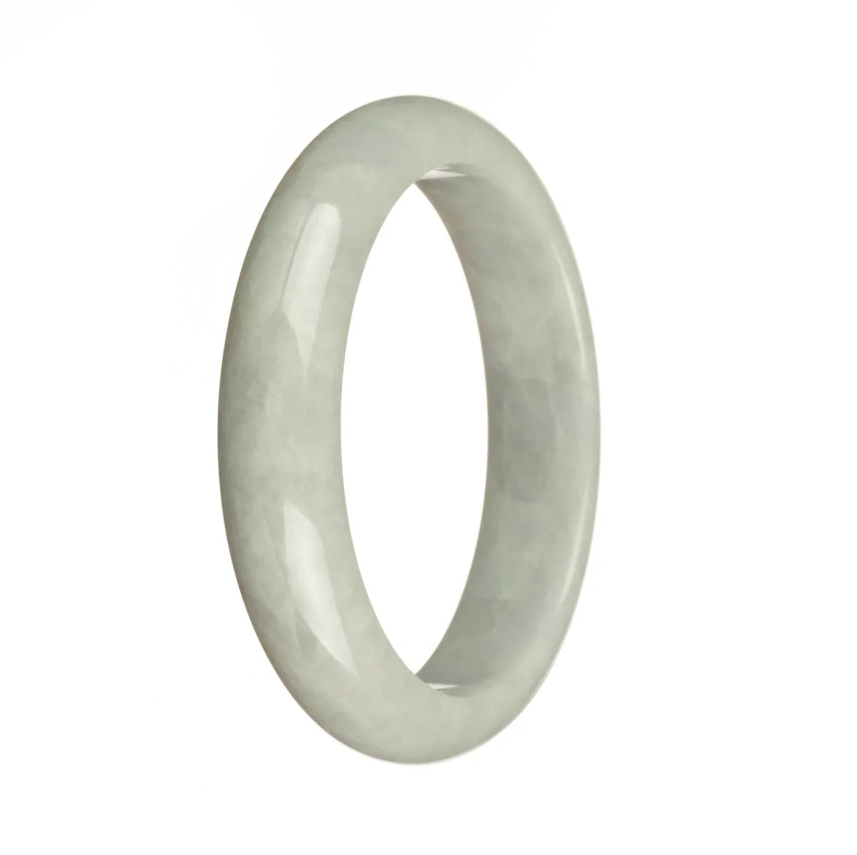 Genuine Type A Greyish Lavender Burma Jade Bangle - 59mm Half Moon - Image 3