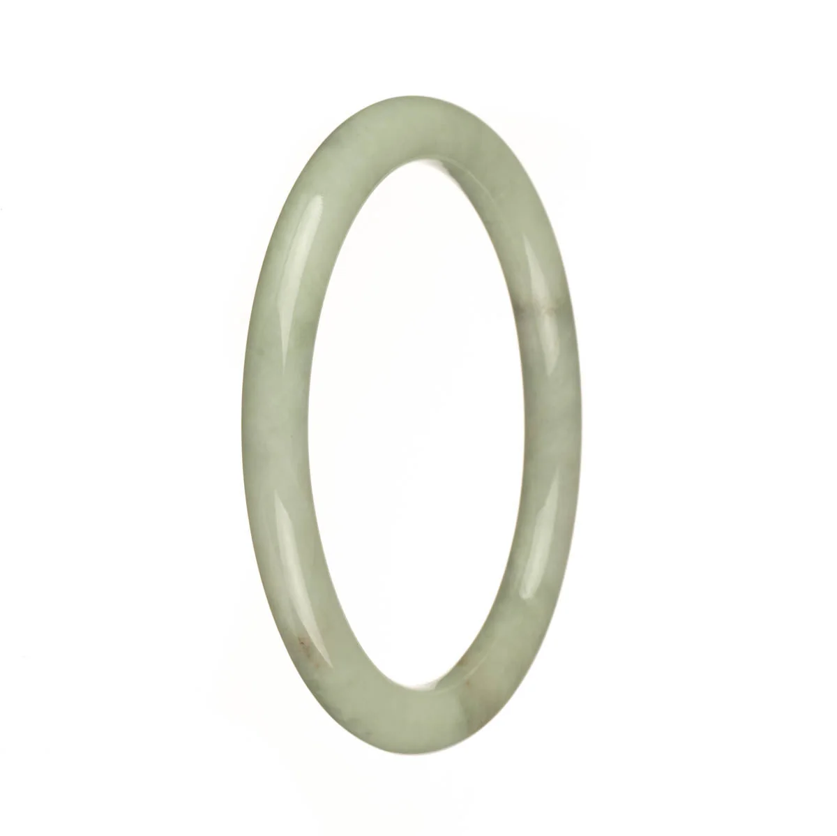 Genuine Untreated Light Green Burmese Jade Bangle Bracelet - 60mm Petite Round - Image 2