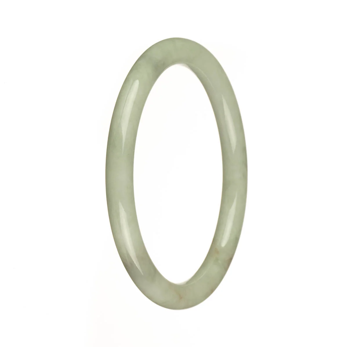 Genuine Untreated Light Green Burmese Jade Bangle Bracelet - 60mm Petite Round - Image 3