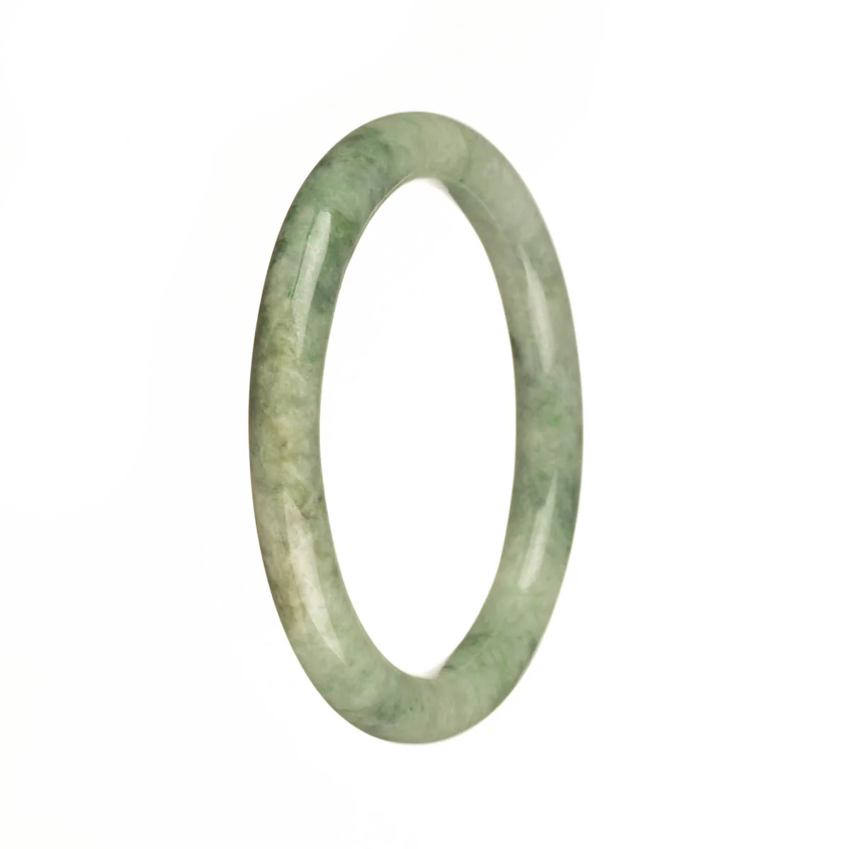 Real Grade A Green Jadeite Jade Bangle Bracelet - 56mm Petite Round