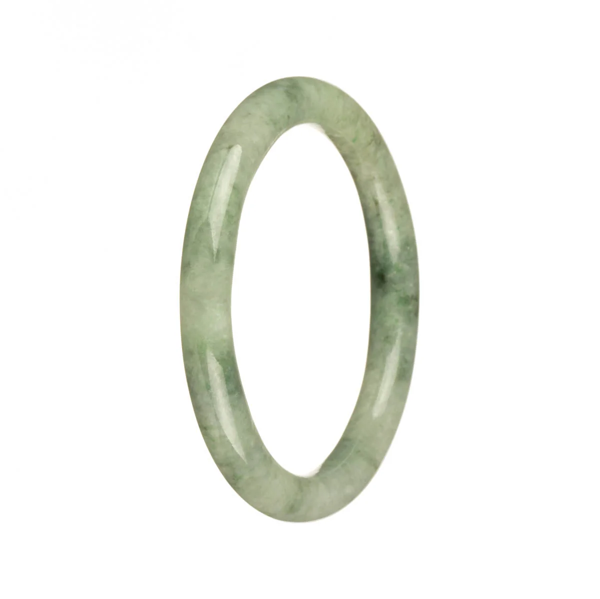 Real Grade A Green Jadeite Jade Bangle Bracelet - 56mm Petite Round - Image 2