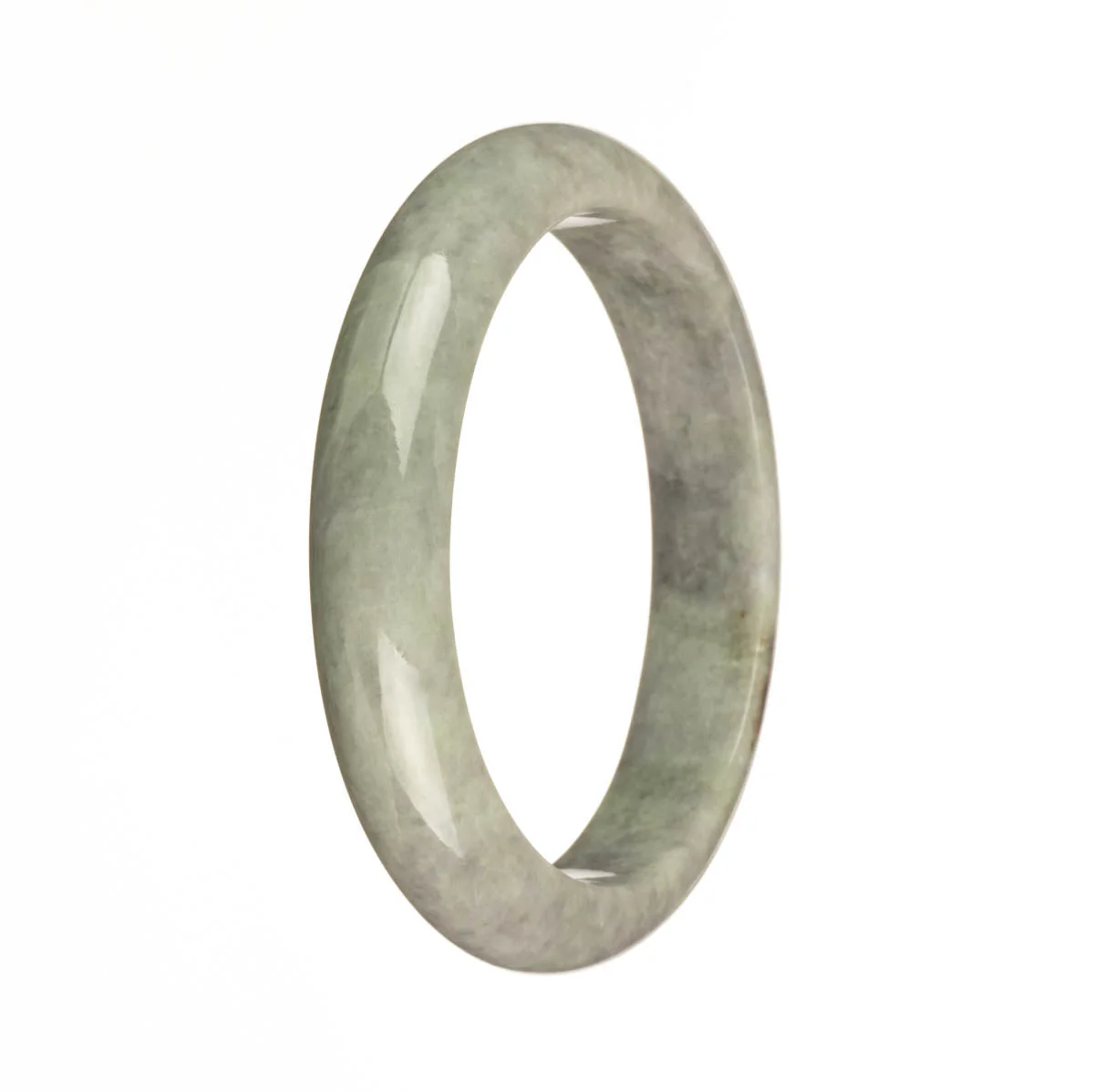 Genuine Grade A Greyish Lavender Burmese Jade Bracelet - 59mm Half Moon - Image 2