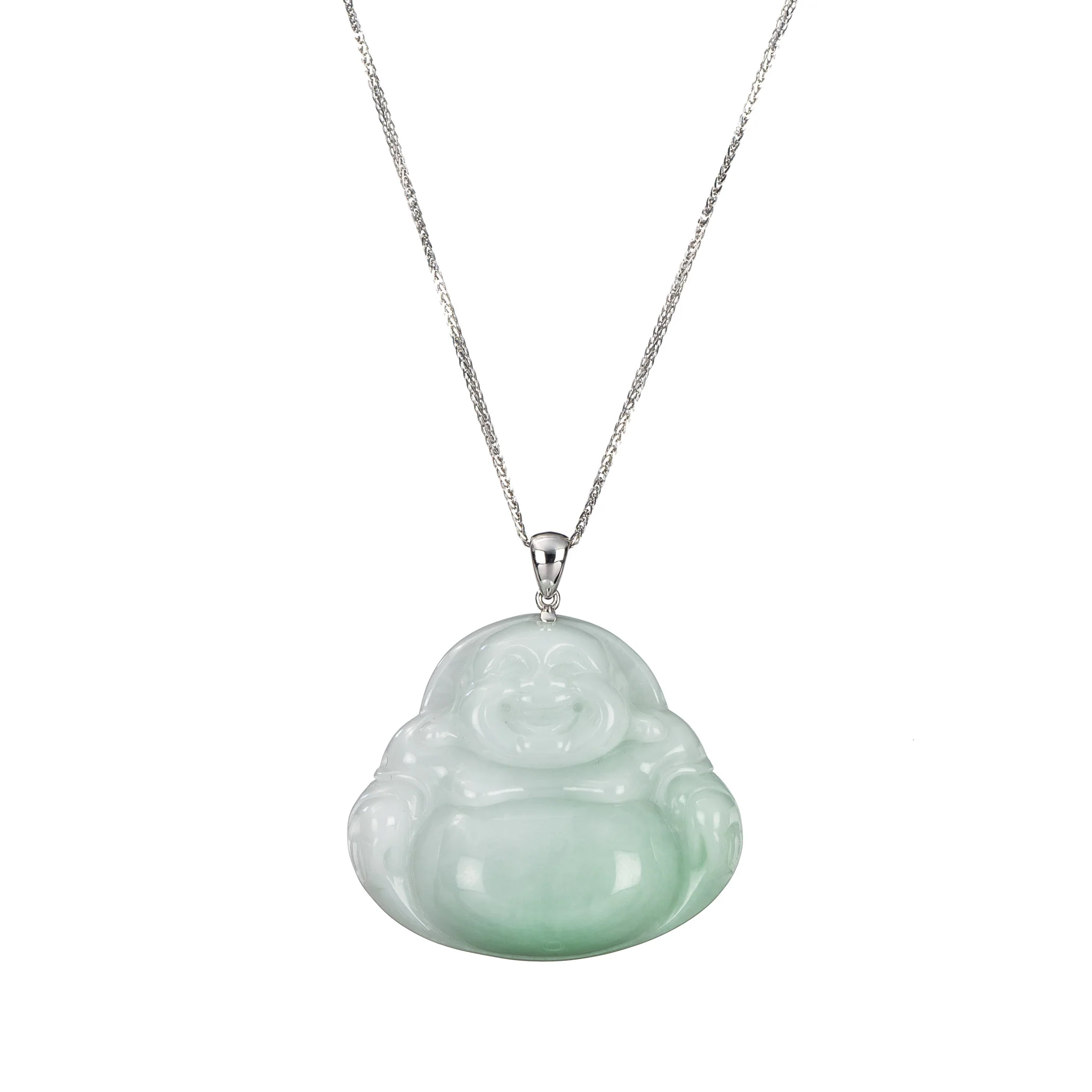 Genuine Laughing Buddha Jade Pendant