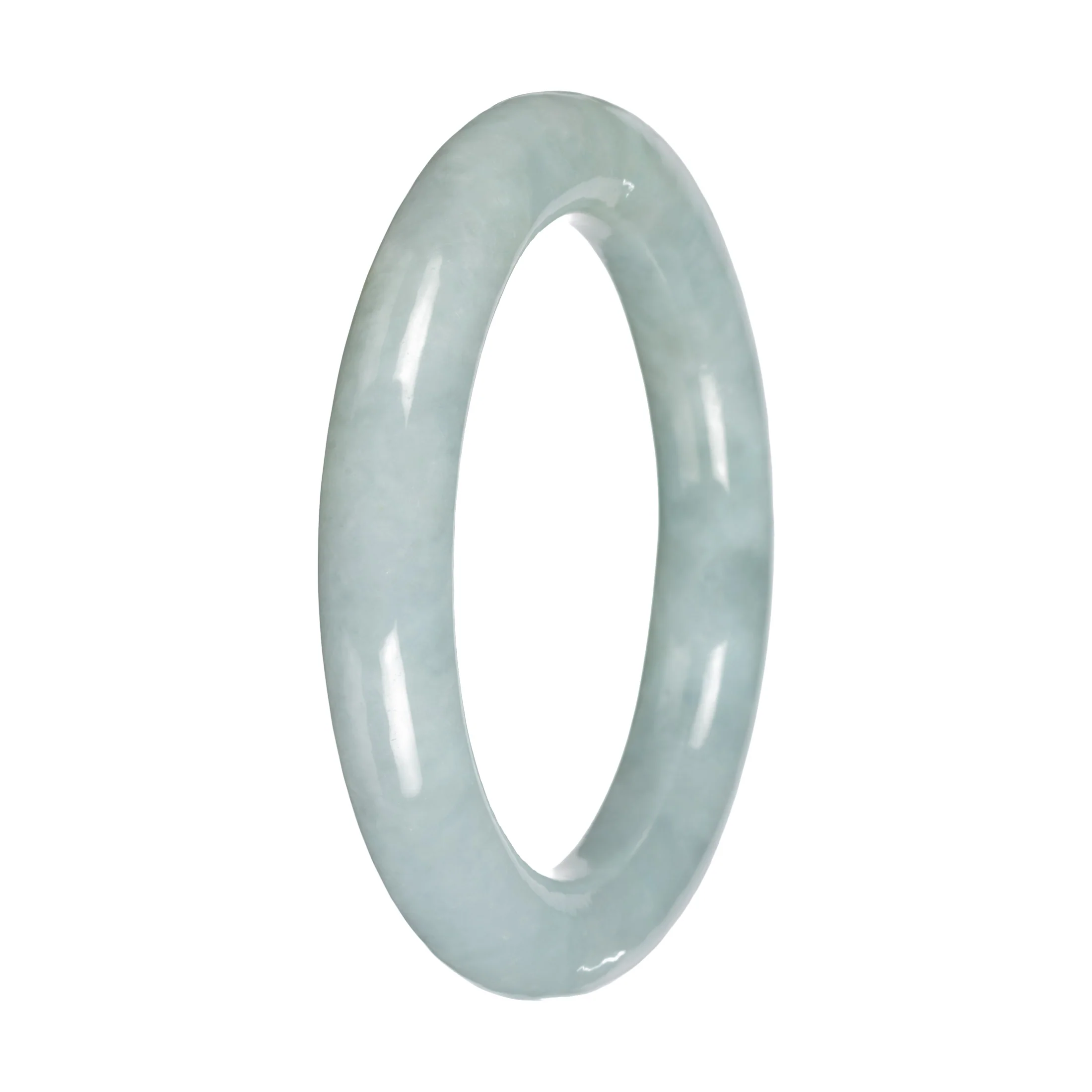 Genuine Light Green Traditional Jade Bangle - 52mm Round - Image 2