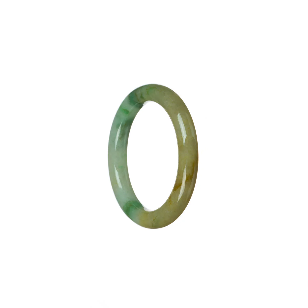 Certified Type A Brownish white with emerald green Jadeite Jade Bangle Bracelet - Child Child - Image 3