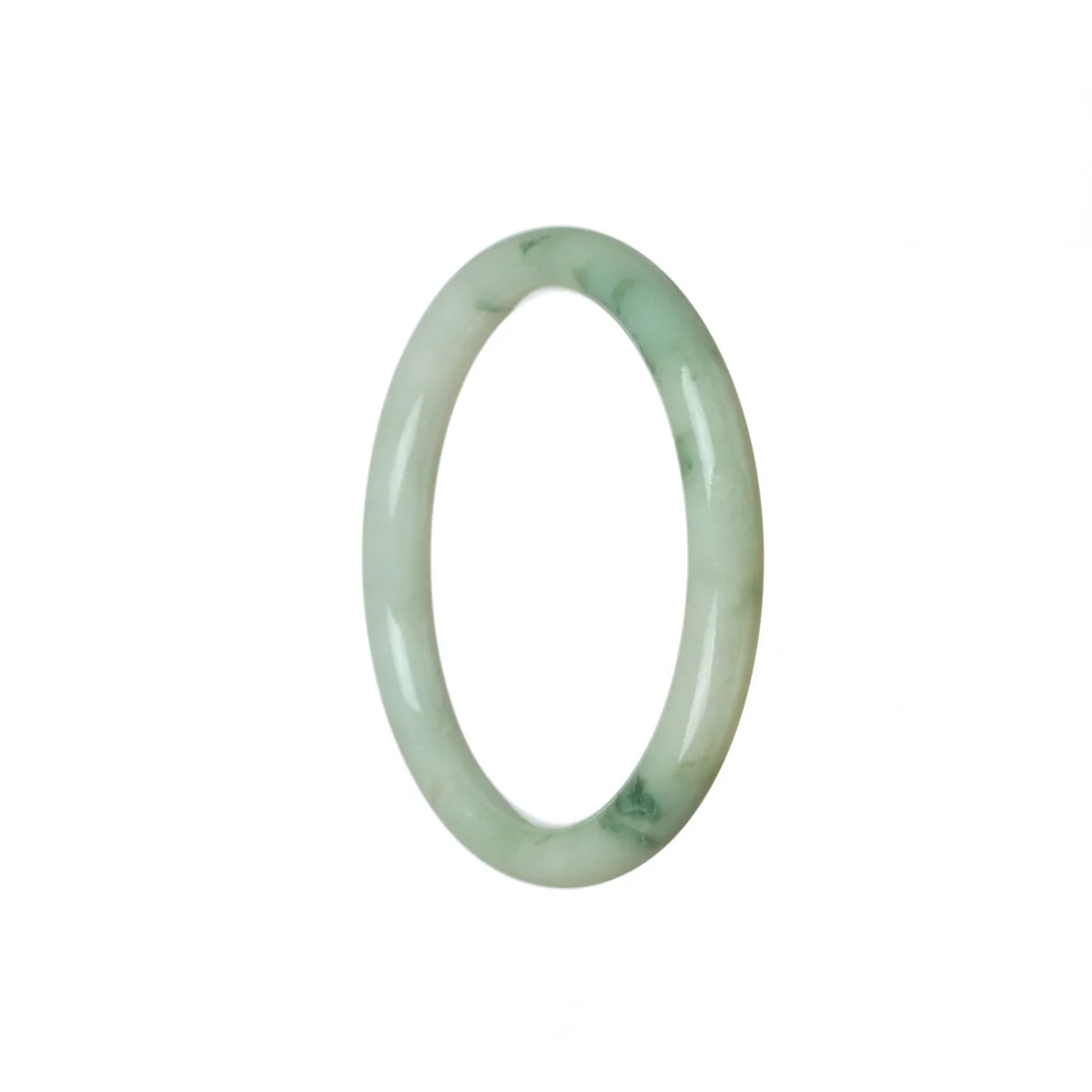 Authentic Natural Flower pattern Jade Bangle Bracelet - 55mm Round