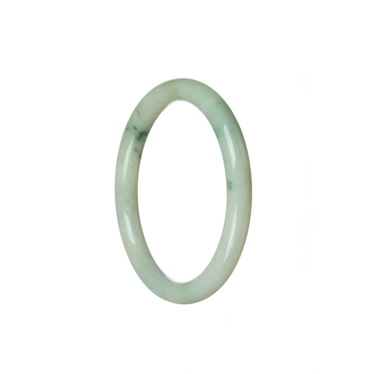 Authentic Natural Flower pattern Jade Bangle Bracelet - 55mm Round - Image 3