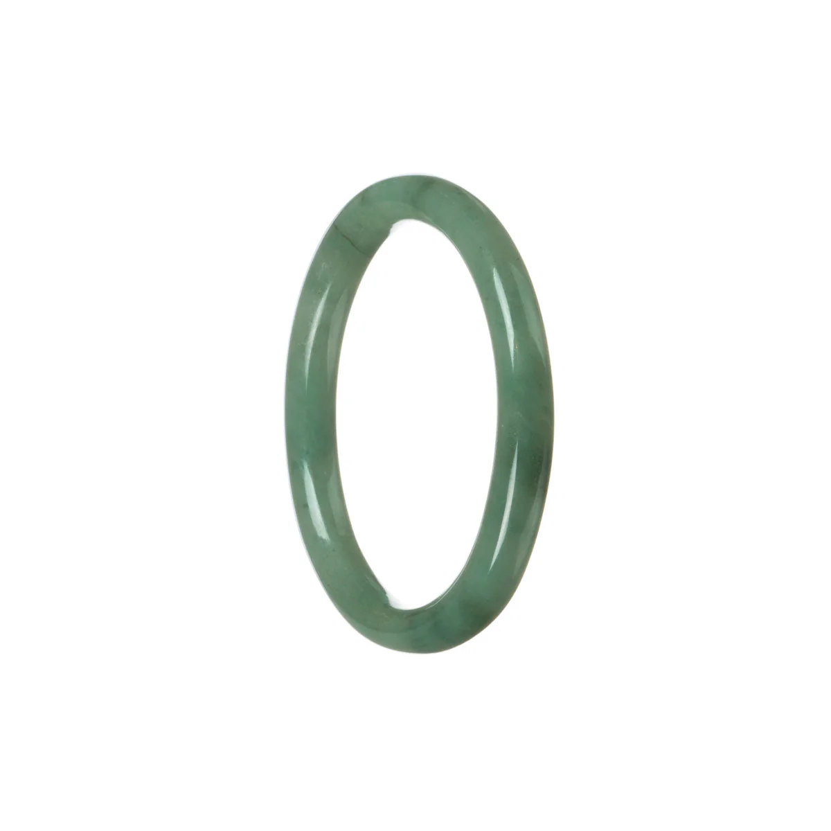 Genuine Untreated Greyish green Jadeite Bangle Bracelet - 53mm Oval - Image 3