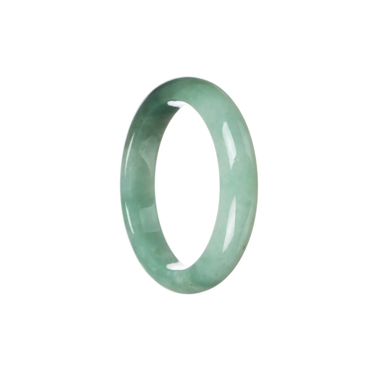 Genuine Grade A Bluish green Burmese Jade Bangle Bracelet - 51mm Half Moon