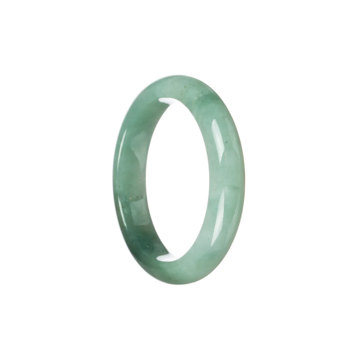 Genuine Grade A Bluish green Burmese Jade Bangle Bracelet - 51mm Half Moon - Image 3
