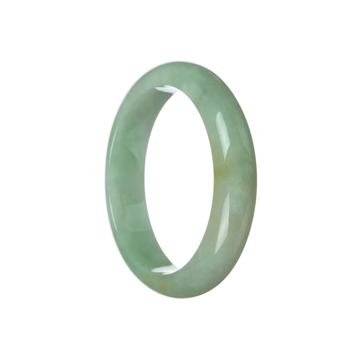 Authentic Natural Green Jade Bracelet - 59mm Half Moon - Image 2