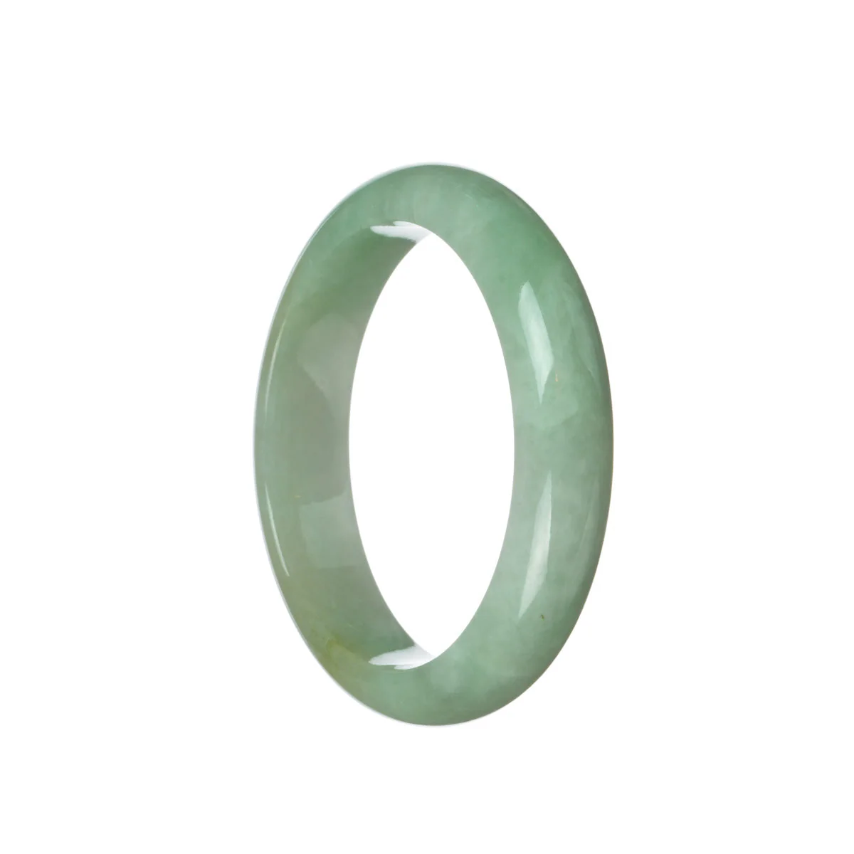 Authentic Natural Green Jade Bracelet - 59mm Half Moon - Image 3