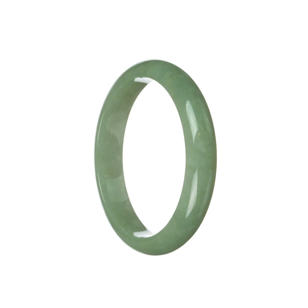 Authentic Grade A Green Jadeite Bracelet - 59mm Half Moon