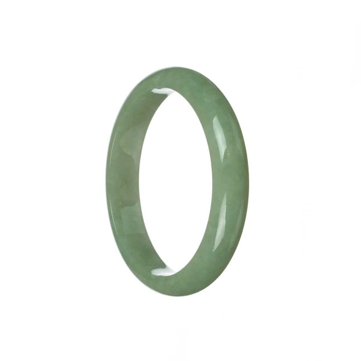 Authentic Grade A Green Jadeite Bracelet - 59mm Half Moon - Image 2