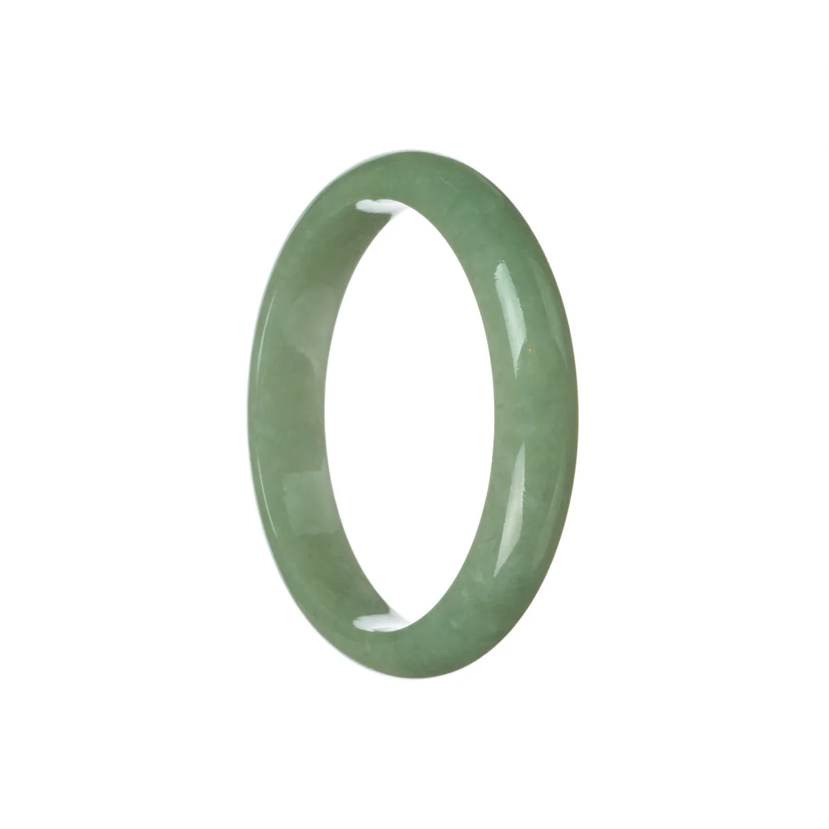 Authentic Grade A Green Jadeite Bracelet - 59mm Half Moon - Image 3