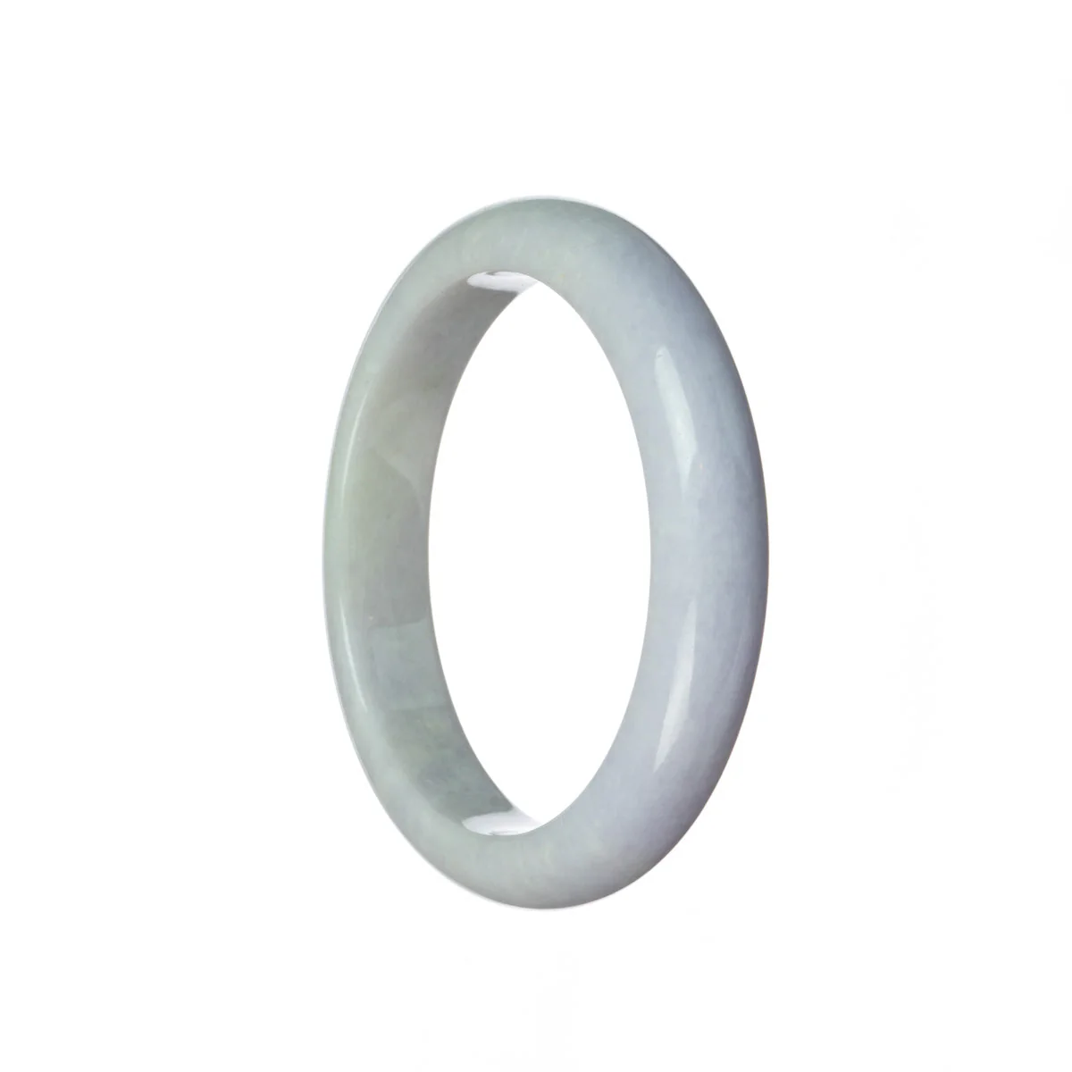 Certified Type A Lavender Jade Bangle Bracelet - 60mm Half Moon - Image 3