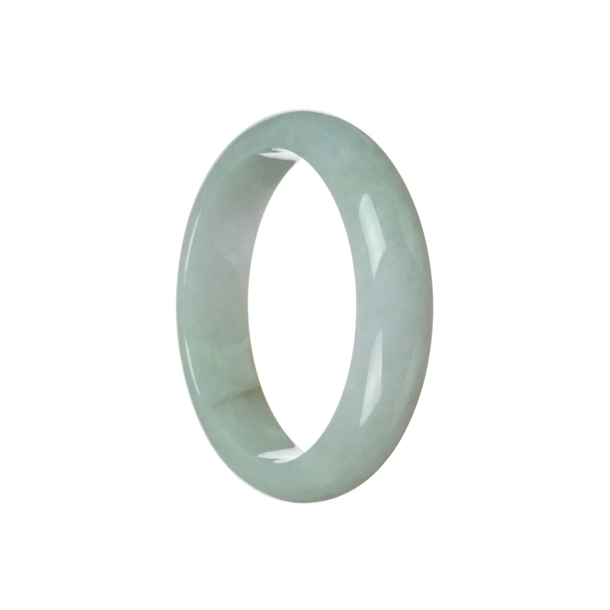 Genuine Grade A Pale lavender Jade Bangle - 58mm Half Moon