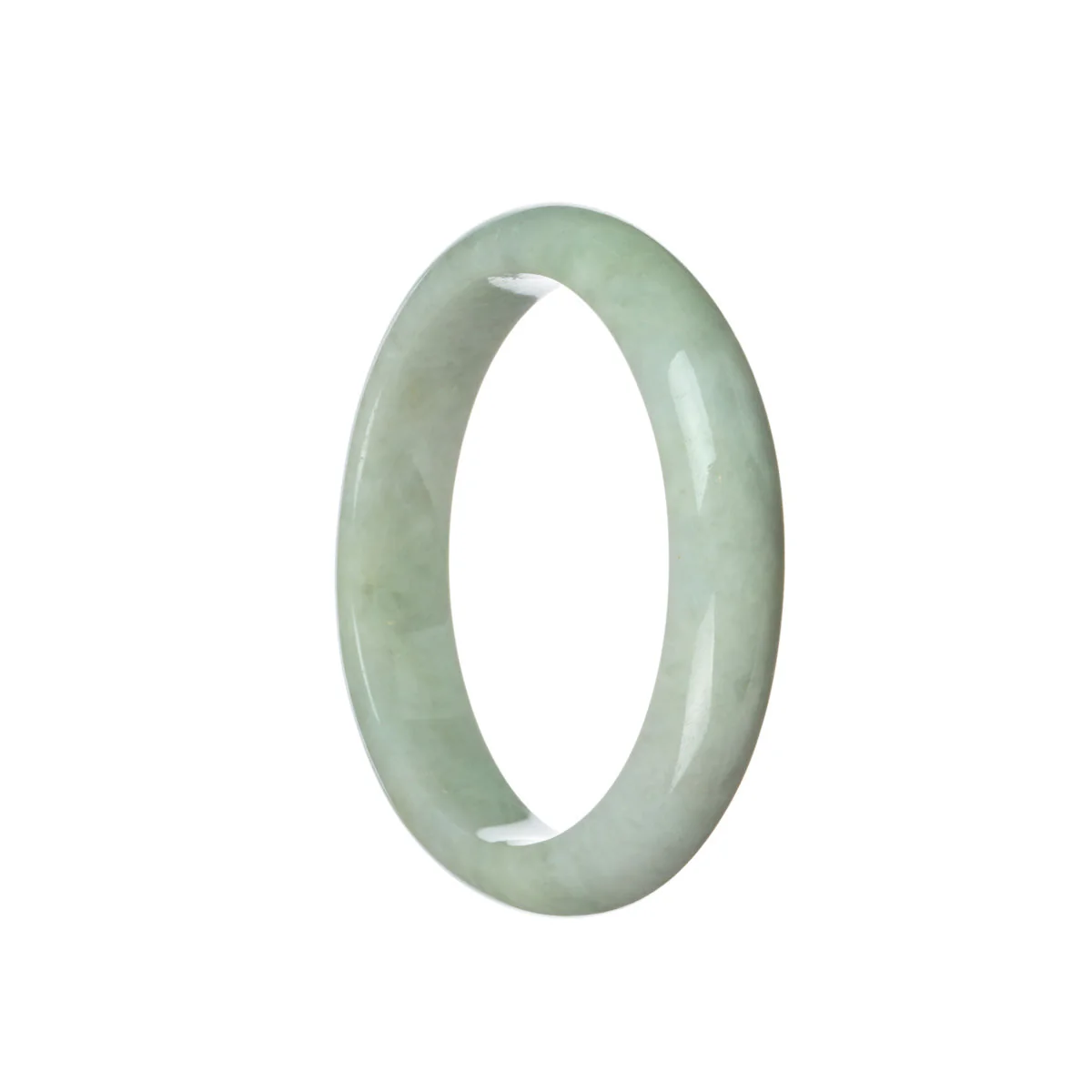 Genuine Grade A Green Burma Jade Bangle - 59mm Half Moon