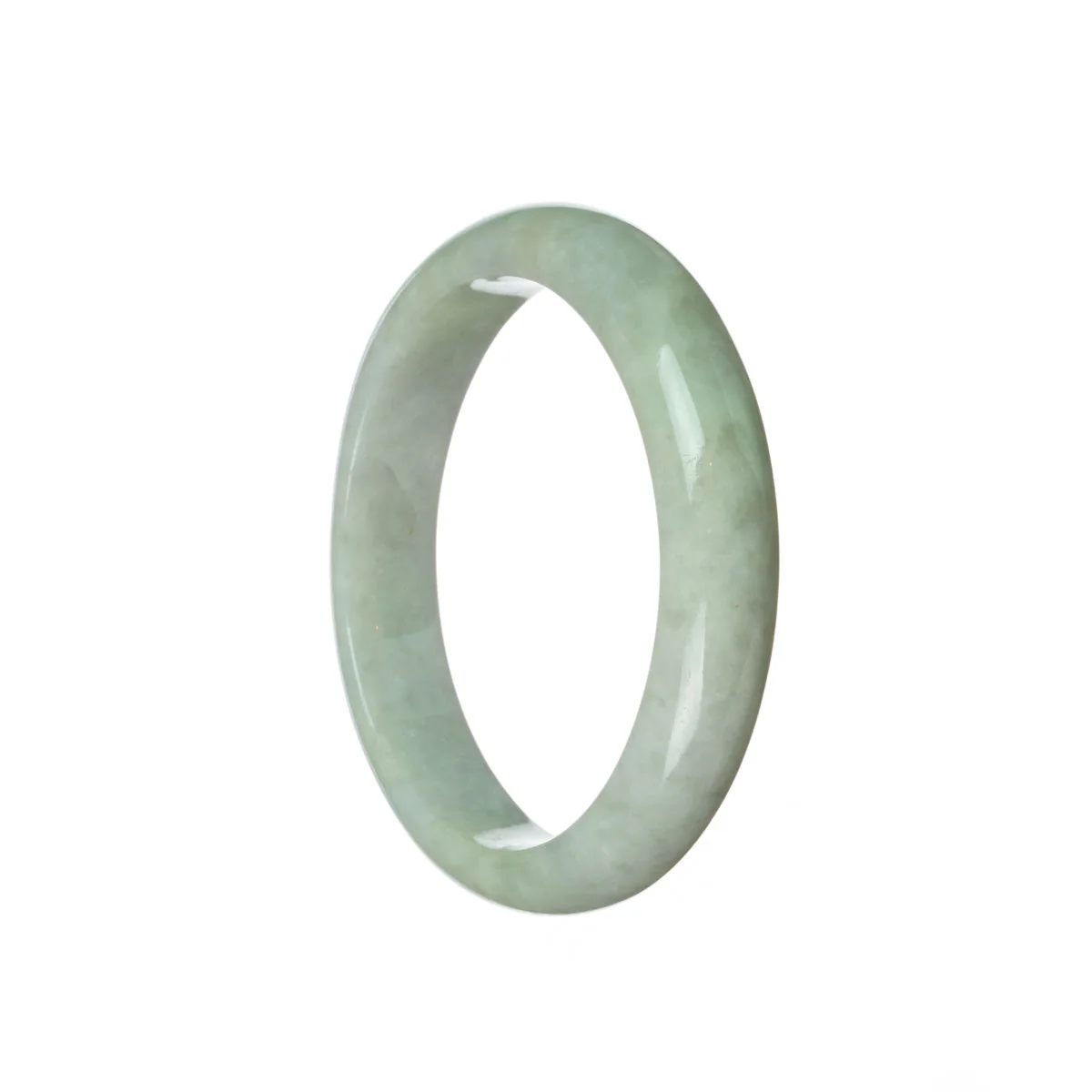 Genuine Grade A Green Burma Jade Bangle - 59mm Half Moon - Image 2