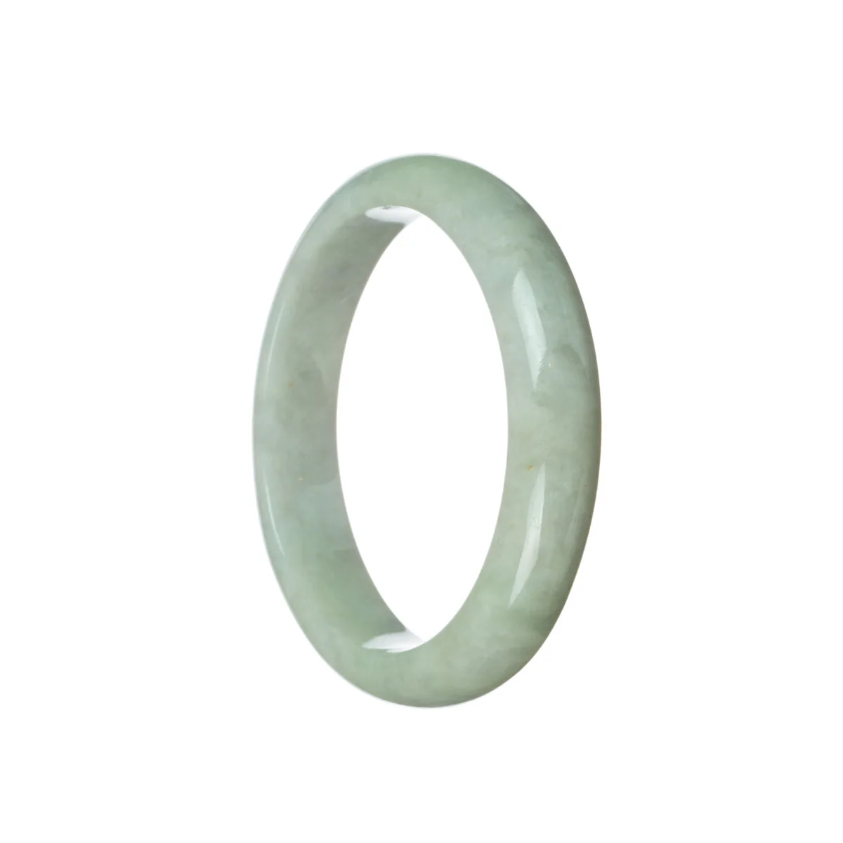 Genuine Grade A Green Burma Jade Bangle - 59mm Half Moon - Image 3