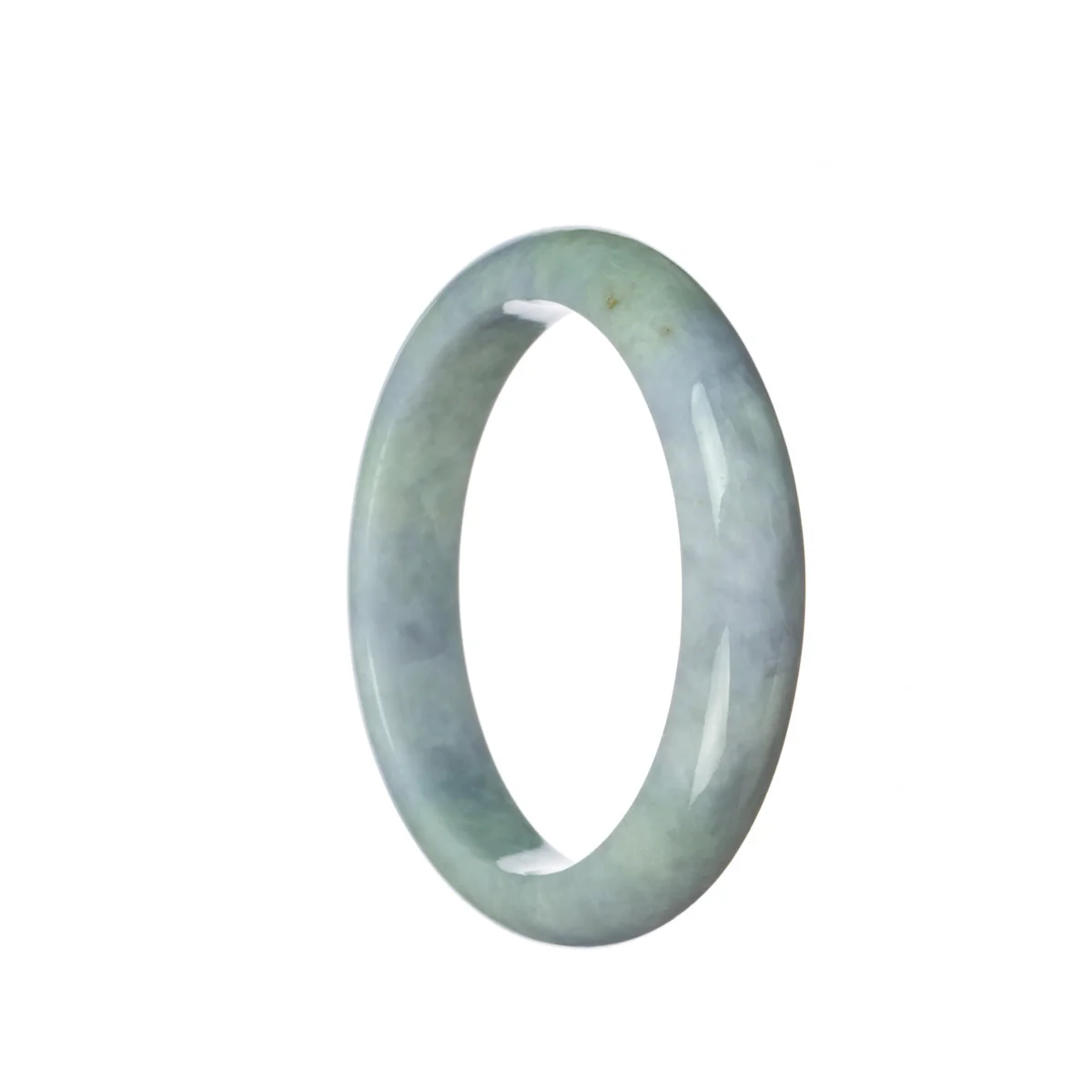 Genuine Untreated Lavender Burmese Jade Bracelet - 58mm Semi Round - Image 2