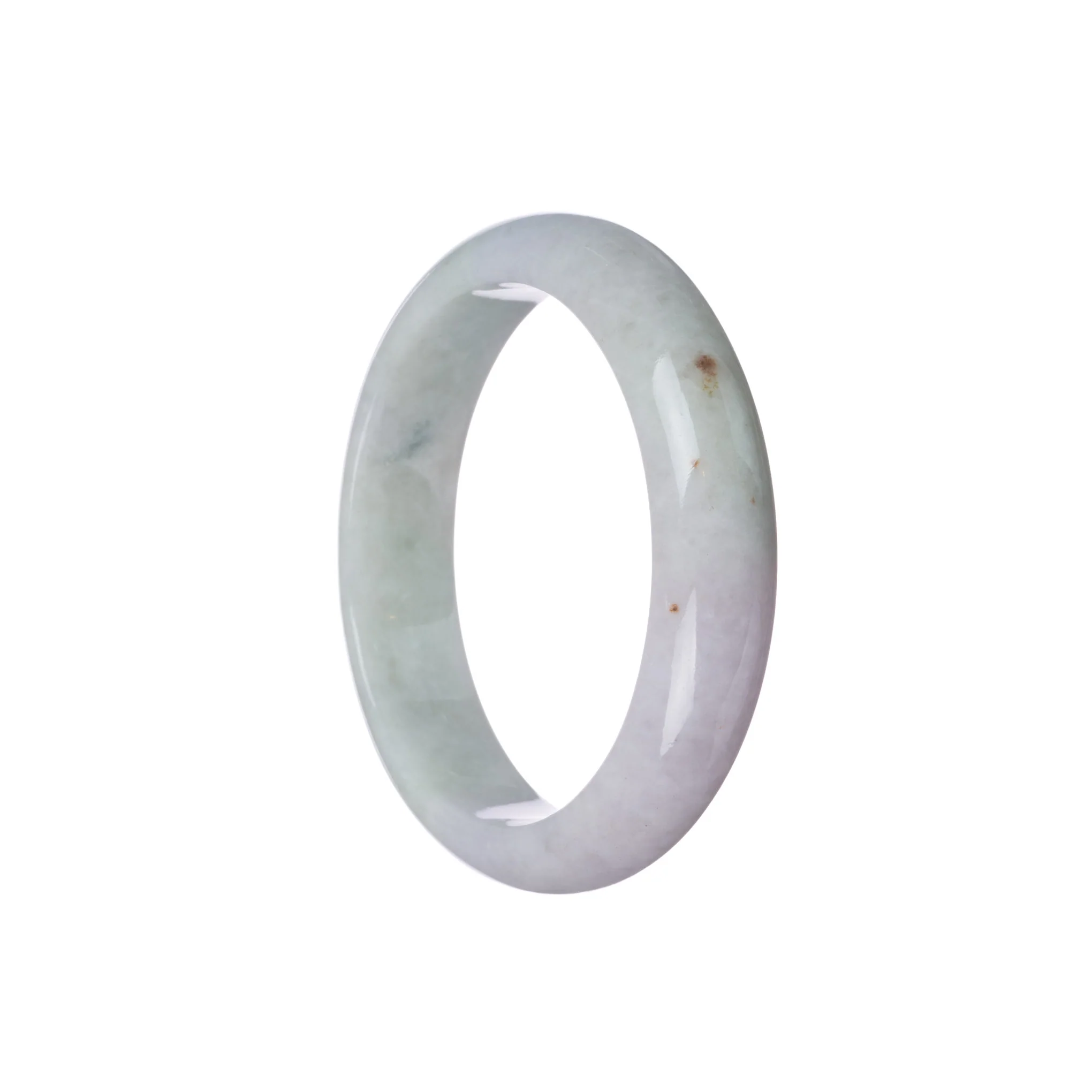 Genuine Grade A Lavender Jadeite Bangle - 56mm Half Moon - Image 3