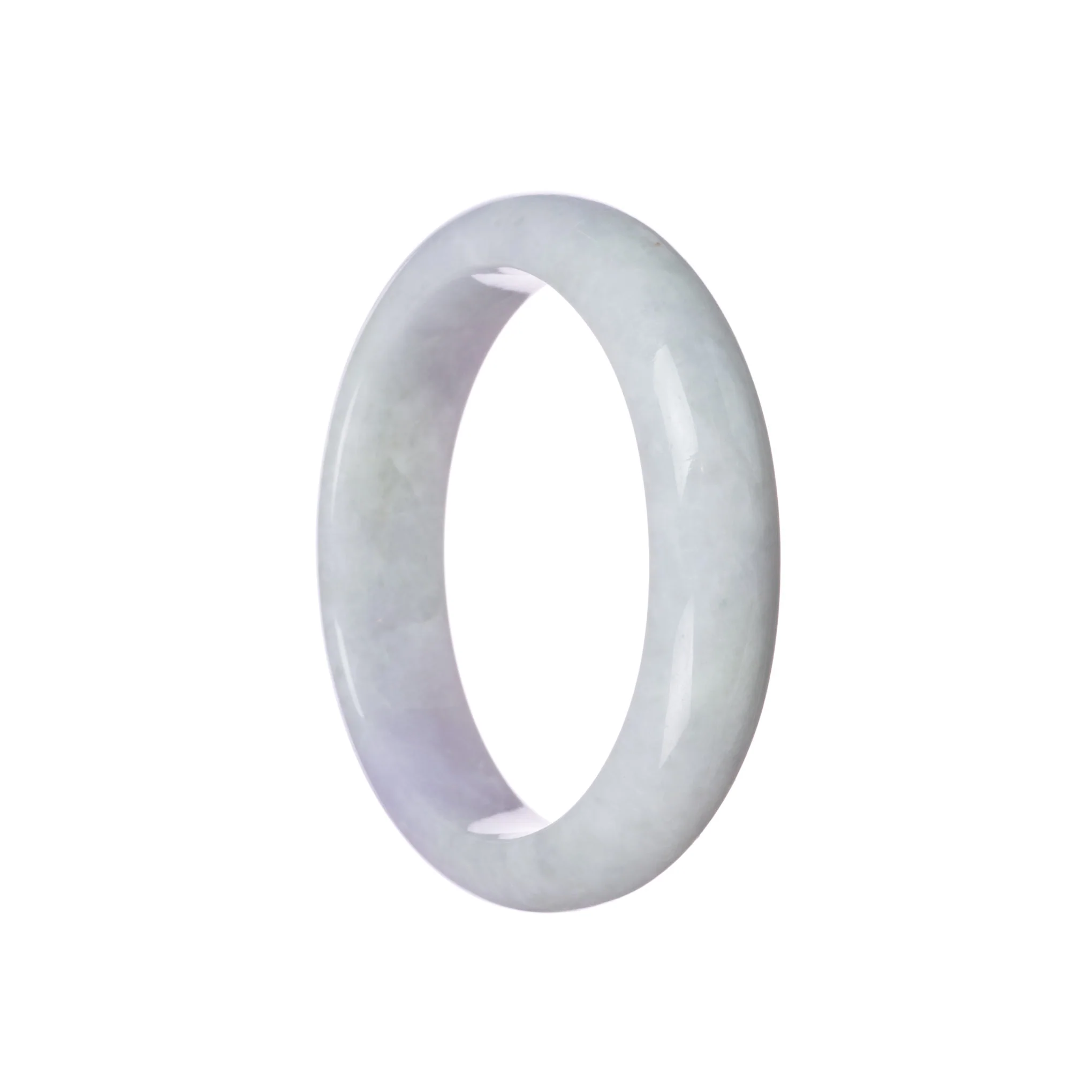 Authentic Grade A Lavender Jadeite Jade Bracelet - 58mm Half Moon - Image 2