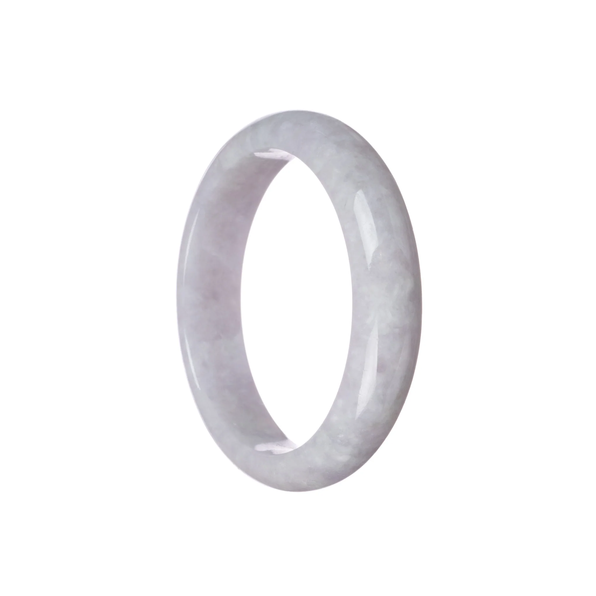 Genuine Type A Lavender Jadeite Bangle Bracelet - 57mm Half Moon - Image 2