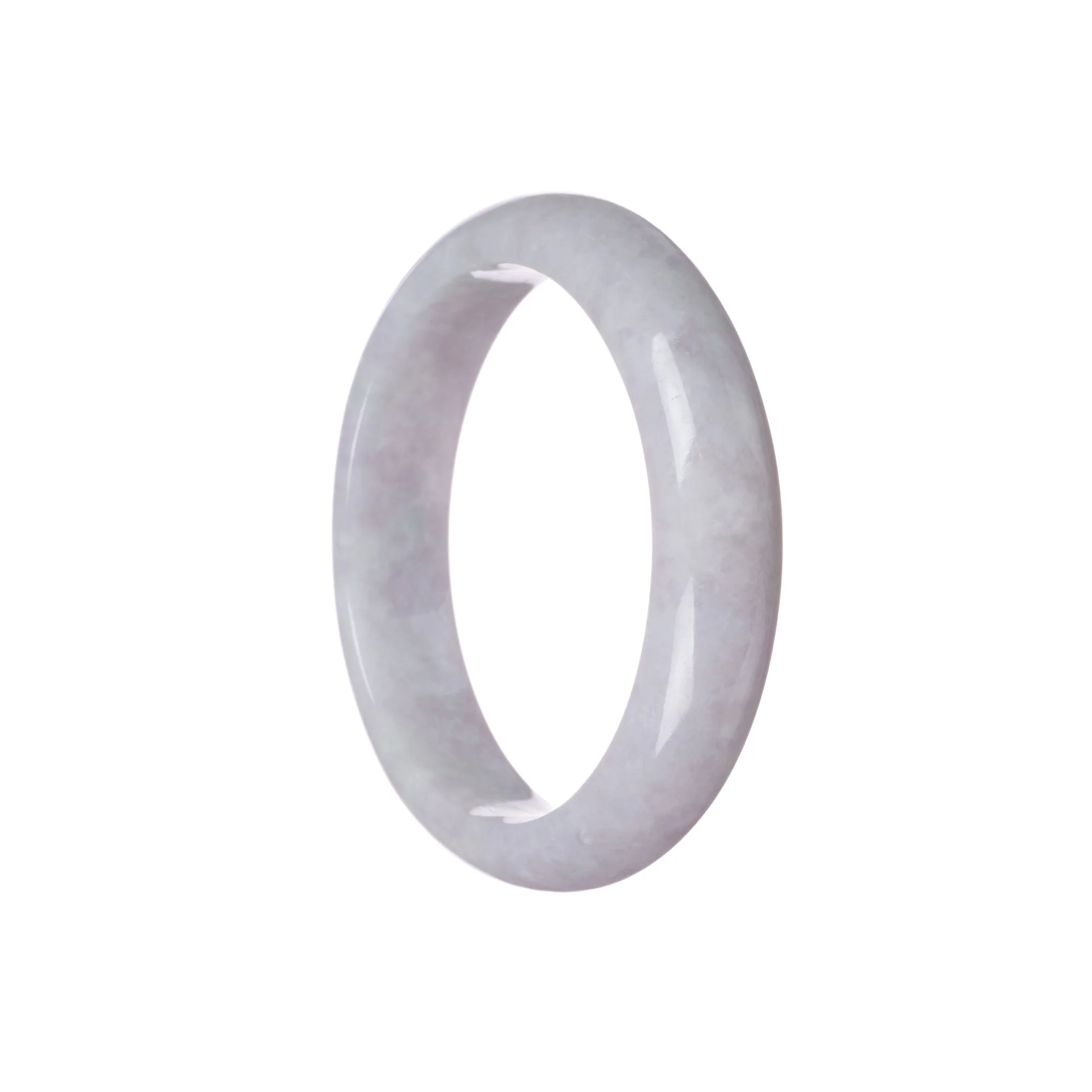 Genuine Type A Lavender Jadeite Bangle Bracelet - 57mm Half Moon - Image 3
