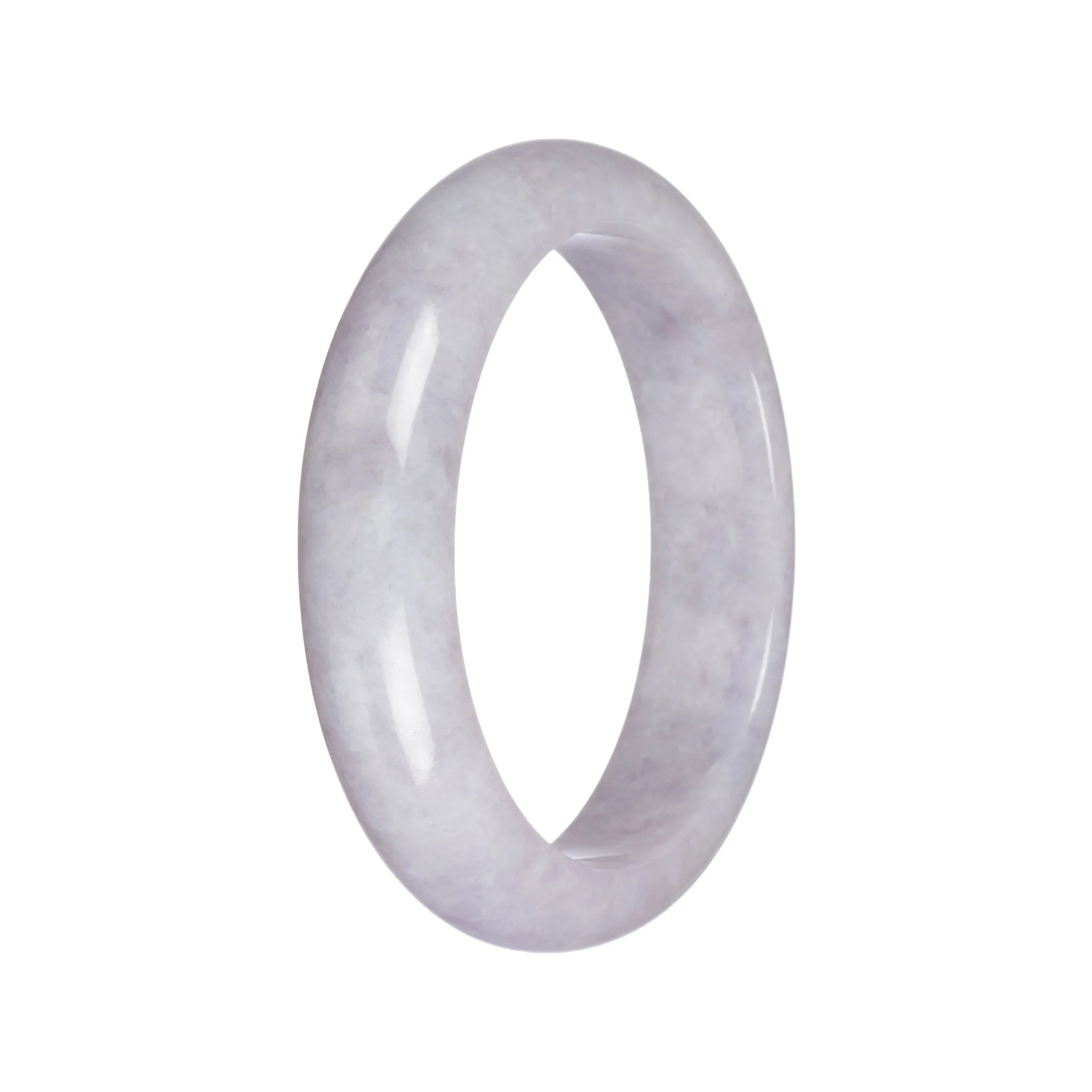 Genuine Type A Lavender Burmese Jade Bangle Bracelet - 61mm Half Moon - Image 2