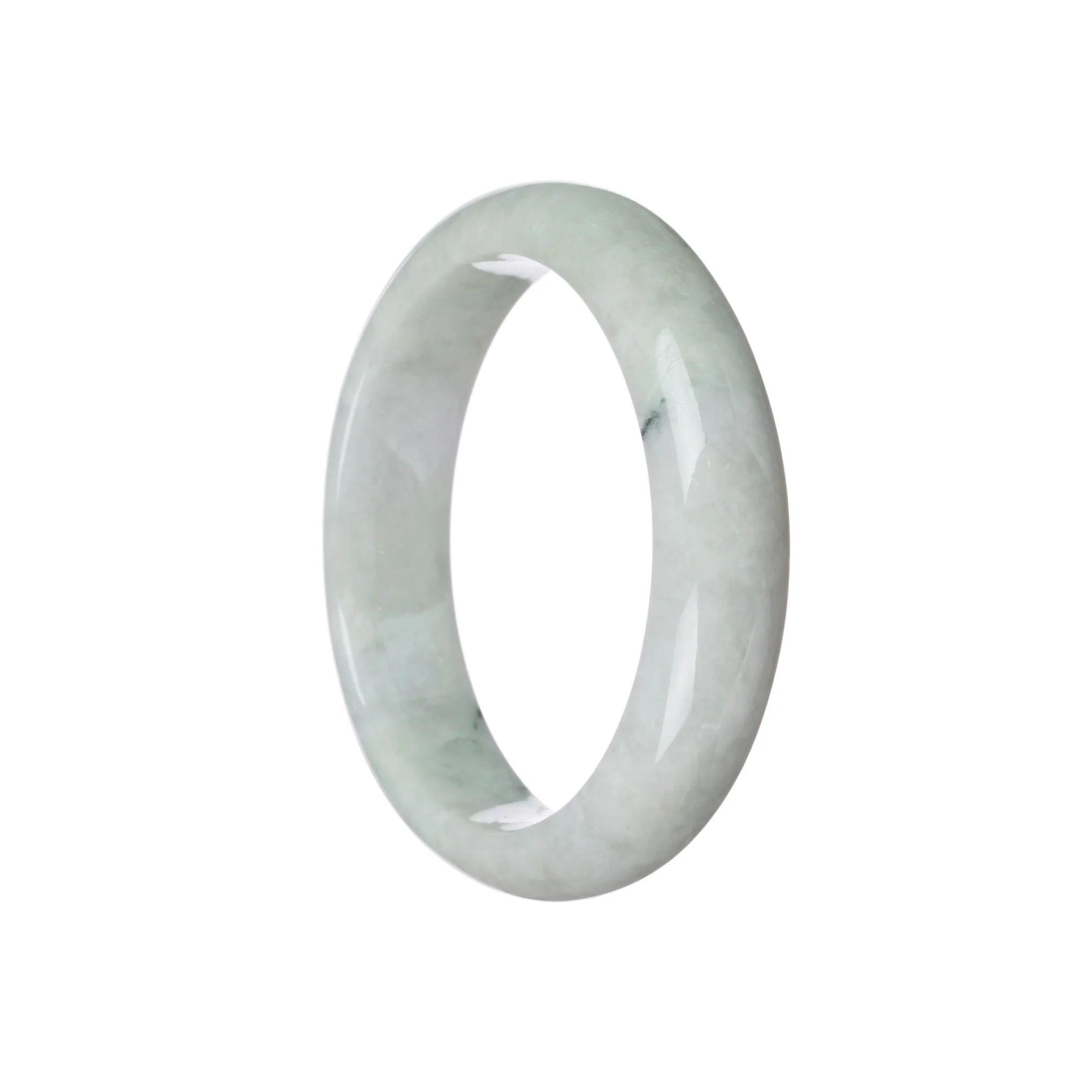 Authentic Type A Pale Green Jadeite Bracelet - 59mm Half Moon - Image 2