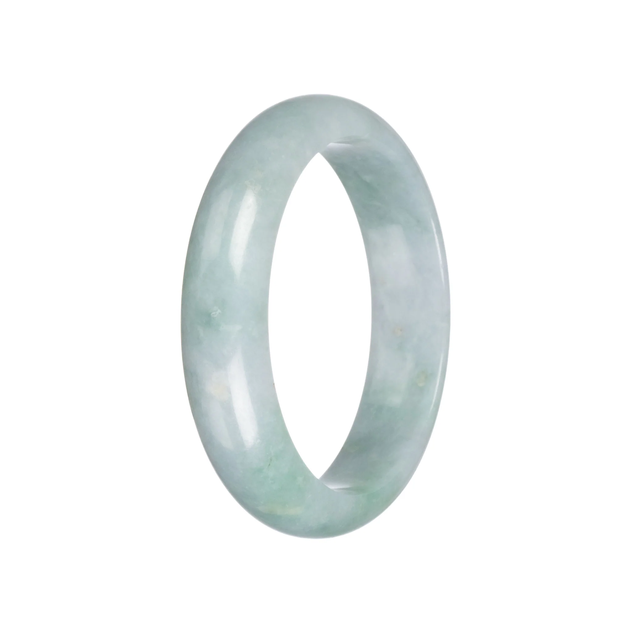 Real Grade A Green Burmese Jade Bangle Bracelet - 58mm Half Moon - Image 3