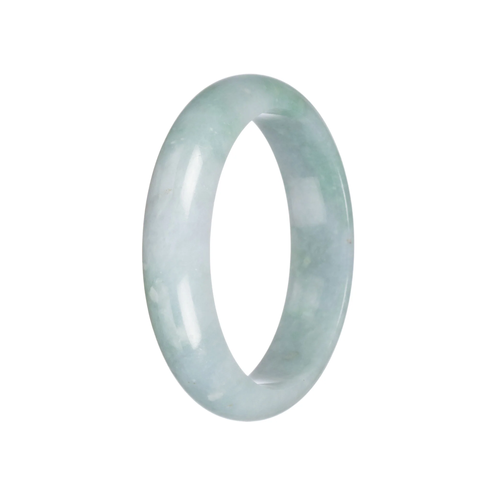 Real Grade A Green Burmese Jade Bangle Bracelet - 58mm Half Moon - Image 5