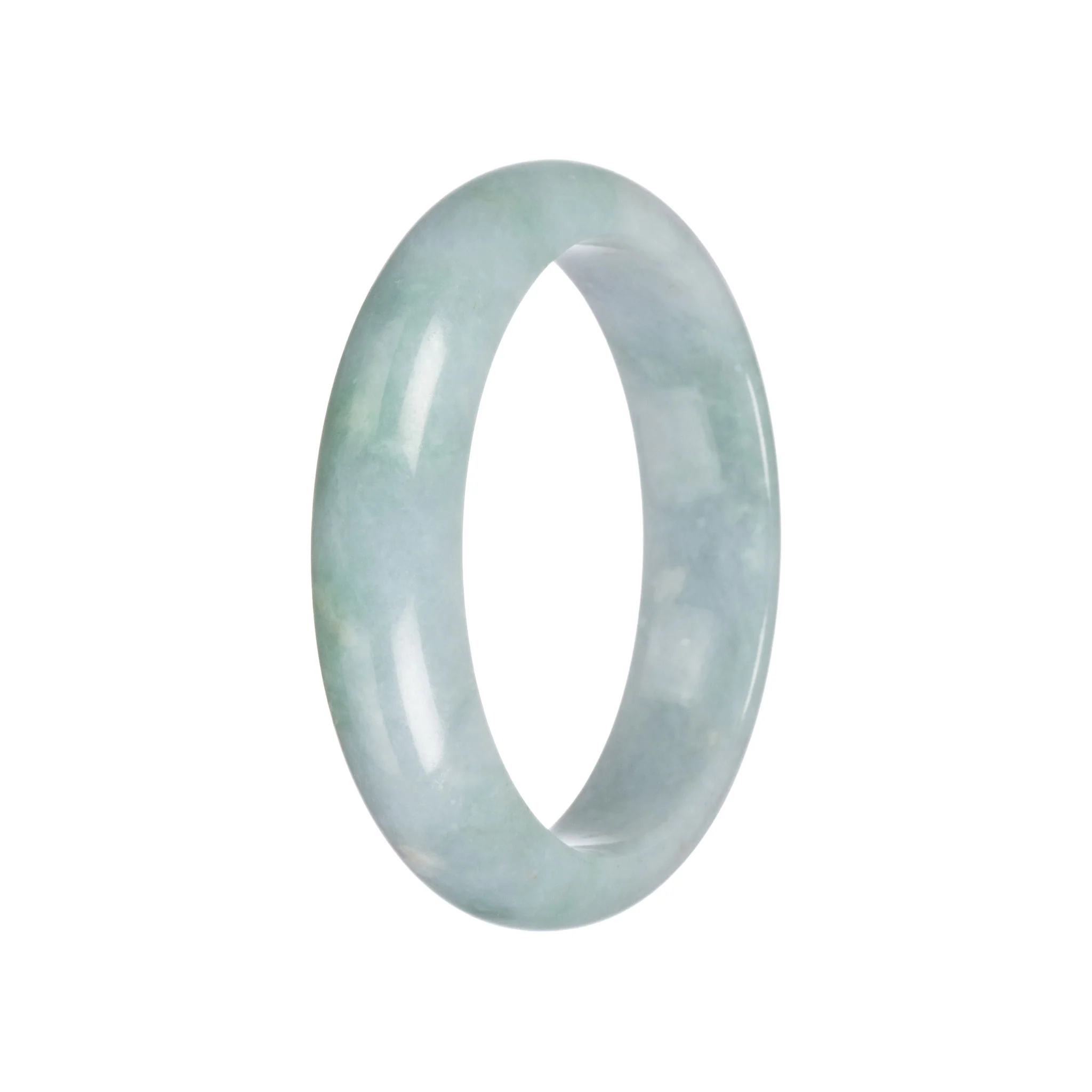 Real Grade A Green Burmese Jade Bangle Bracelet - 58mm Half Moon - Image 6