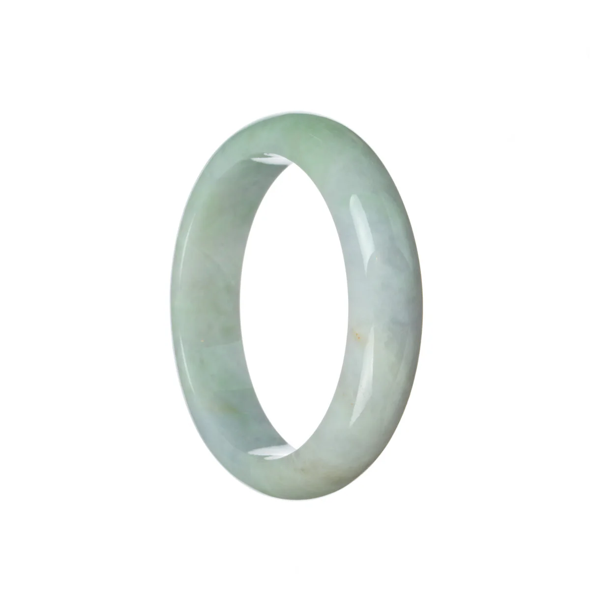 Authentic Untreated Lavender with green Jadeite Bangle - 58mm Half Moon - Image 2