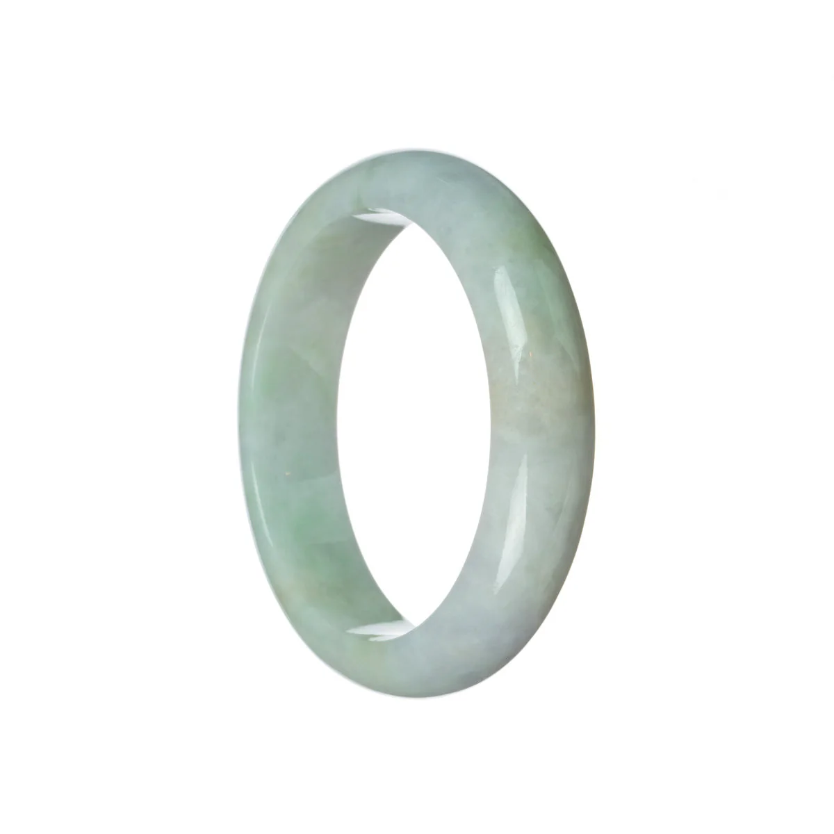 Authentic Untreated Lavender with green Jadeite Bangle - 58mm Half Moon - Image 3