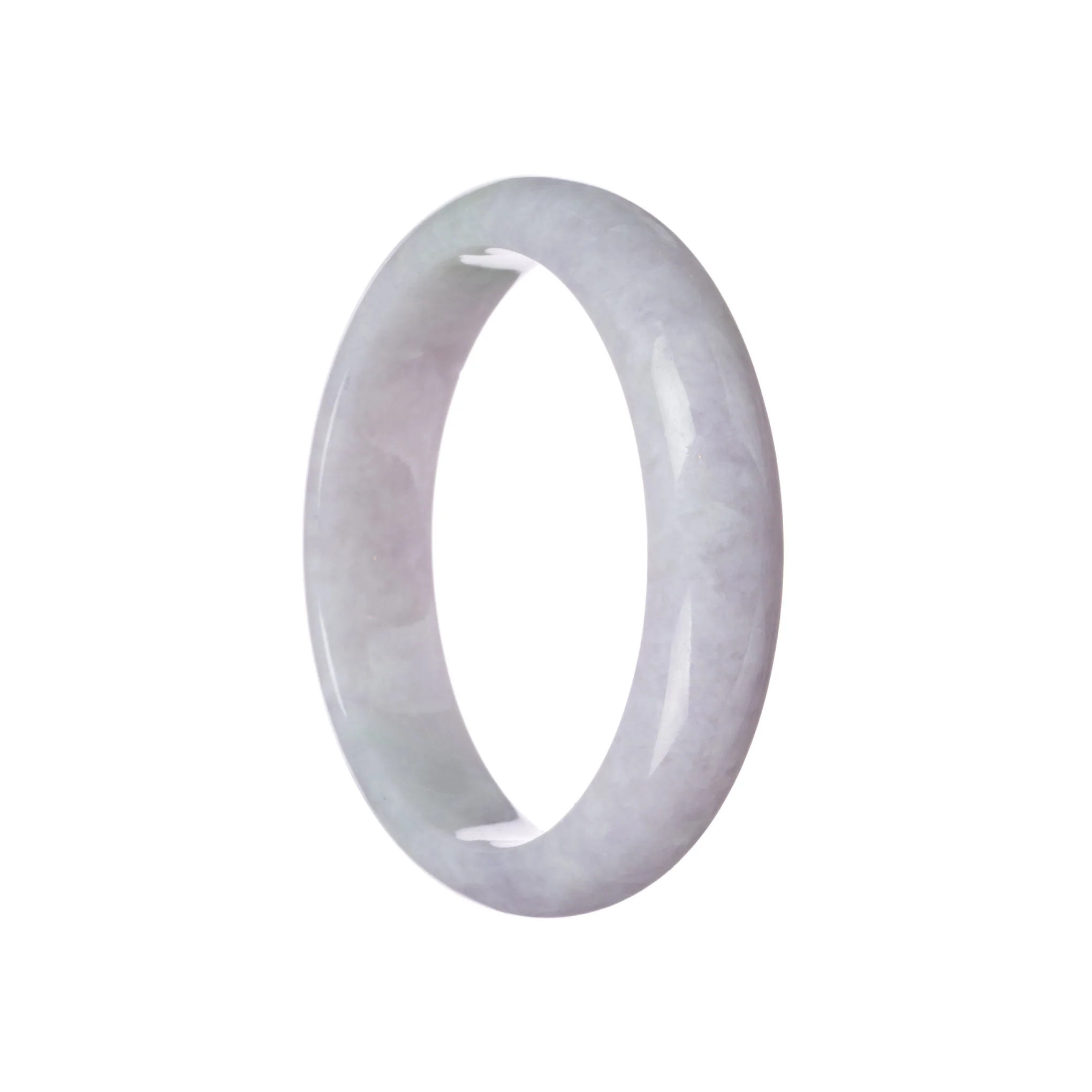 Genuine Grade A Lavender Jadeite Bangle - 62mm Half Moon - Image 2