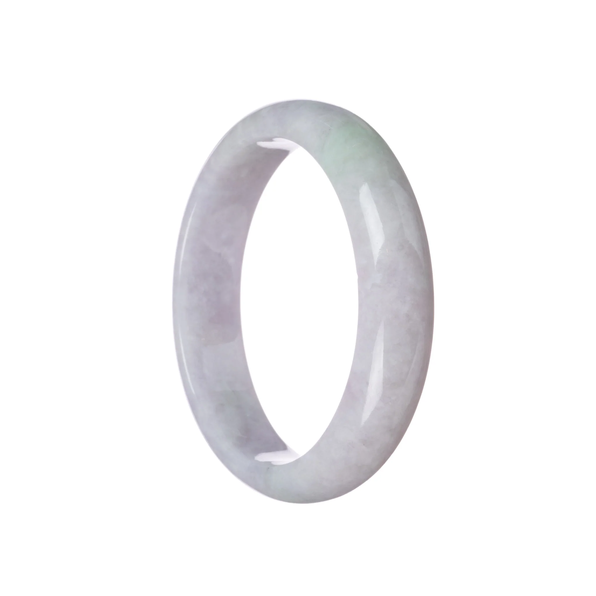 Genuine Grade A Lavender Jadeite Bangle - 62mm Half Moon - Image 3